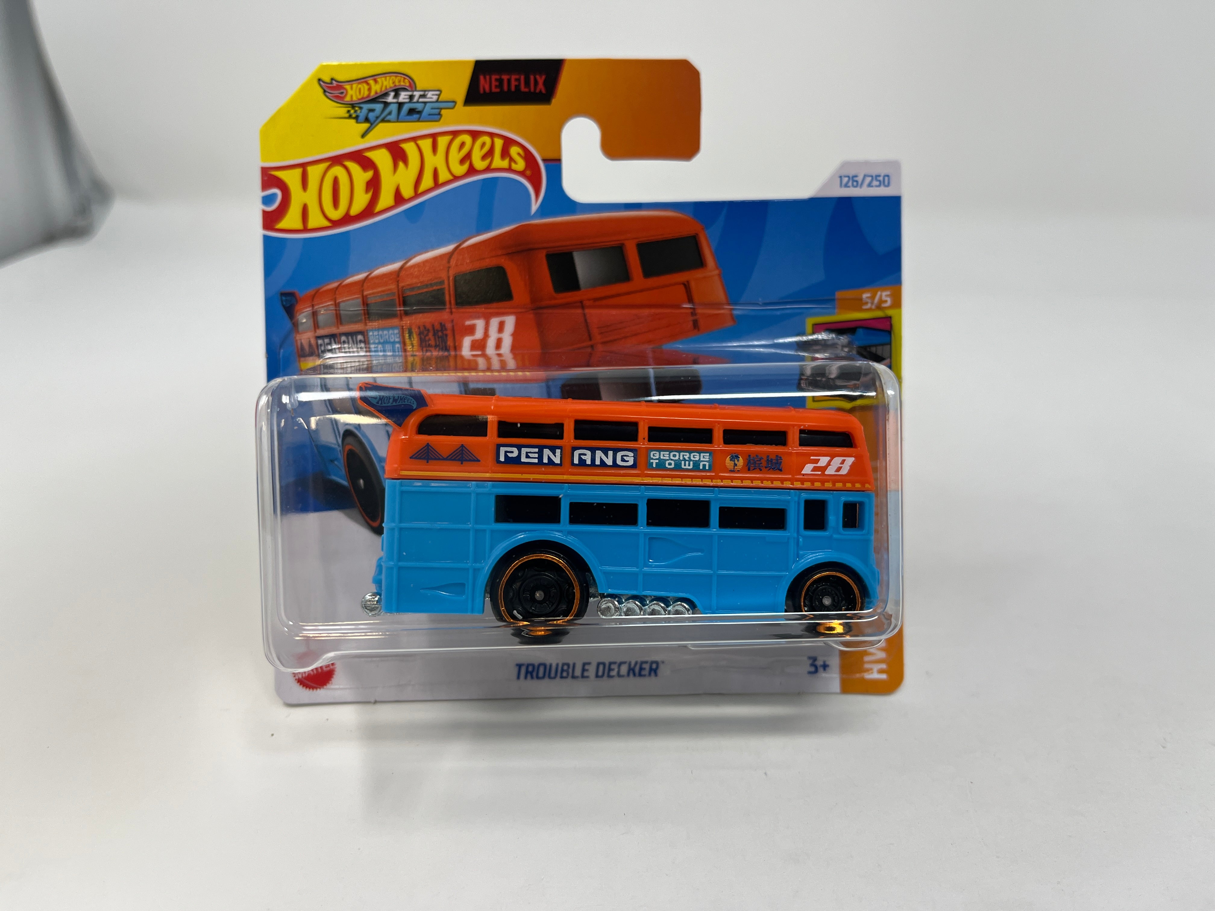 Trouble Decker #126 * Orange/Blue * 2024 Hot Wheels SHORT CARD Case L、mySite、hgirdovlk