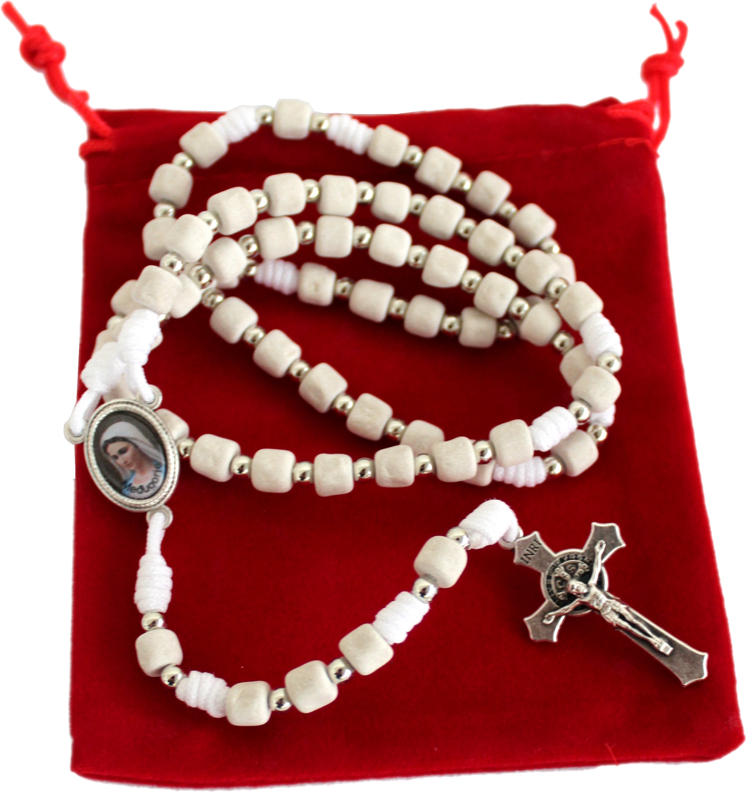  MEDJUGORJE - Rosary made from Apparation hill stones directly from MEDUGORJE. (20 inches long) - Necklace、mySite、elrpsem3k