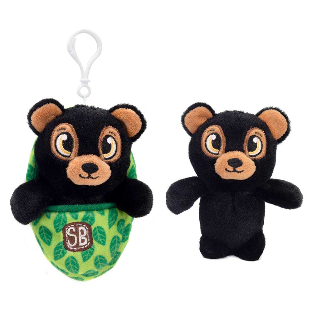 Pocket Swaddles SWADDLE BABIES KC - 4.5IN BLACK BEAR KEYCLIP、mySite、g9winljtr