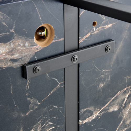 Rustic Industrial Rectangular Wood Dining Table For 4-6 Person, With 1.5" Thick Engineered Wood color Tabletop and Black Metal Legs,Desk For Kitchen Dining Living Room, 55.1" x 31.4"x 29.9"1529W115172、、casual