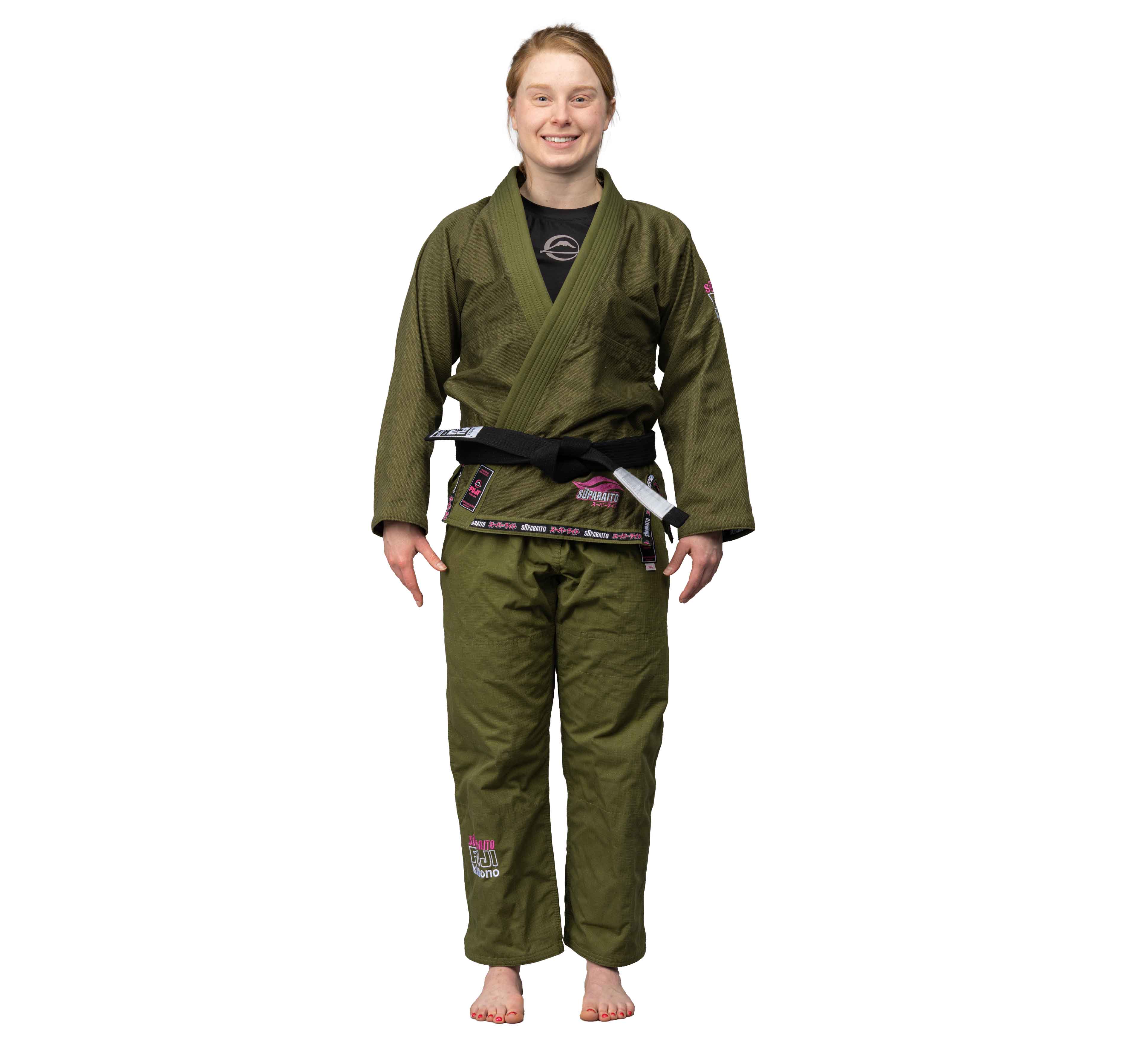 Suparaito Womens BJJ Gi Military Green and Pink、mySite、gigharbornorthrealestate