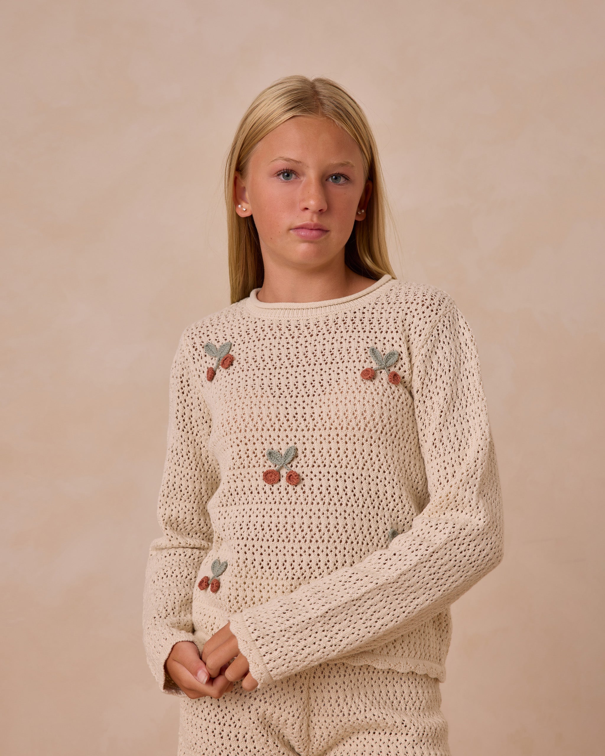  Crochet Knit Pullover || Cherries、mySite、layawaytickets