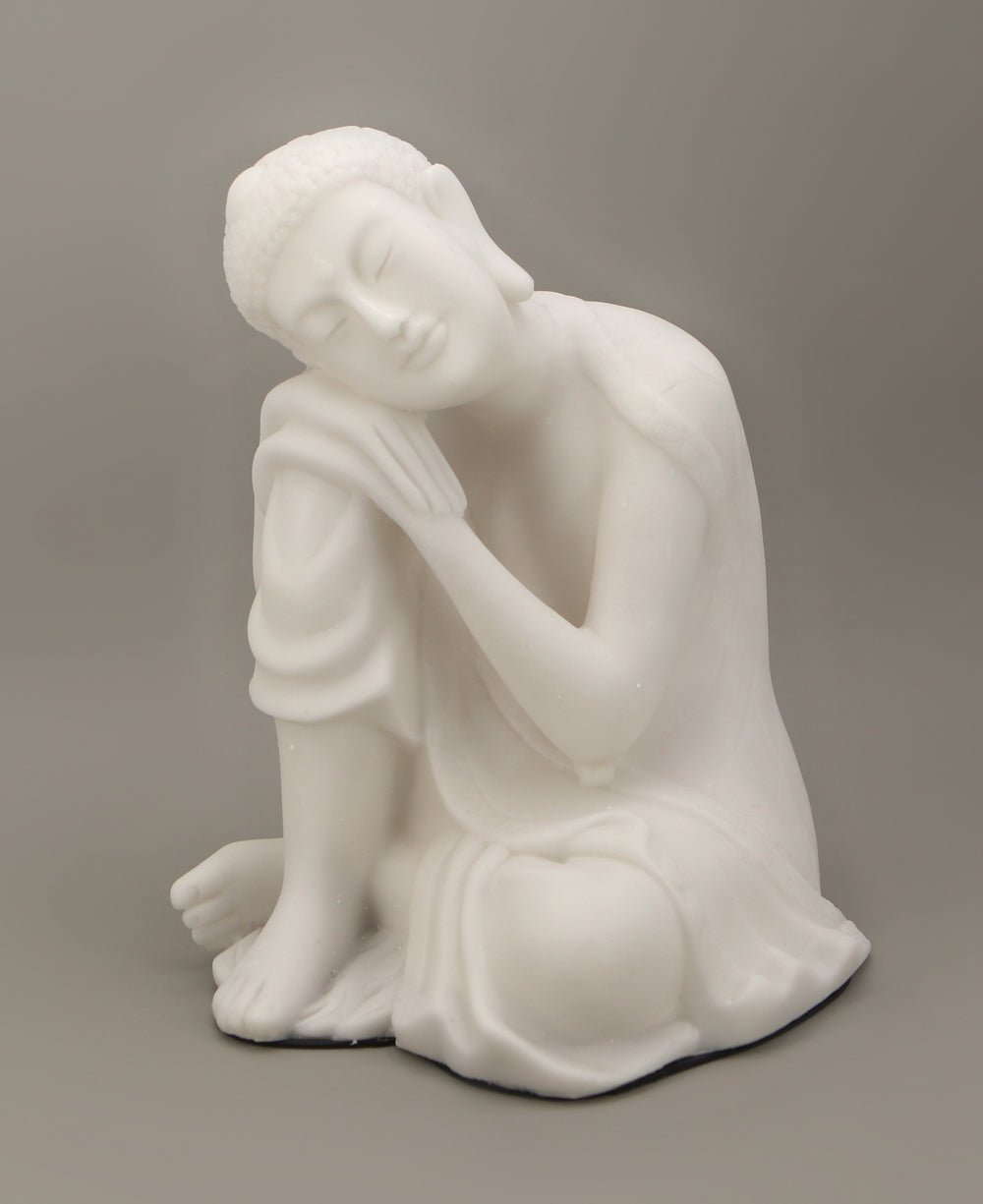 Resting Buddha Statue in Pearl White Finish, Indoor Outdoor、mySite、topwebapps