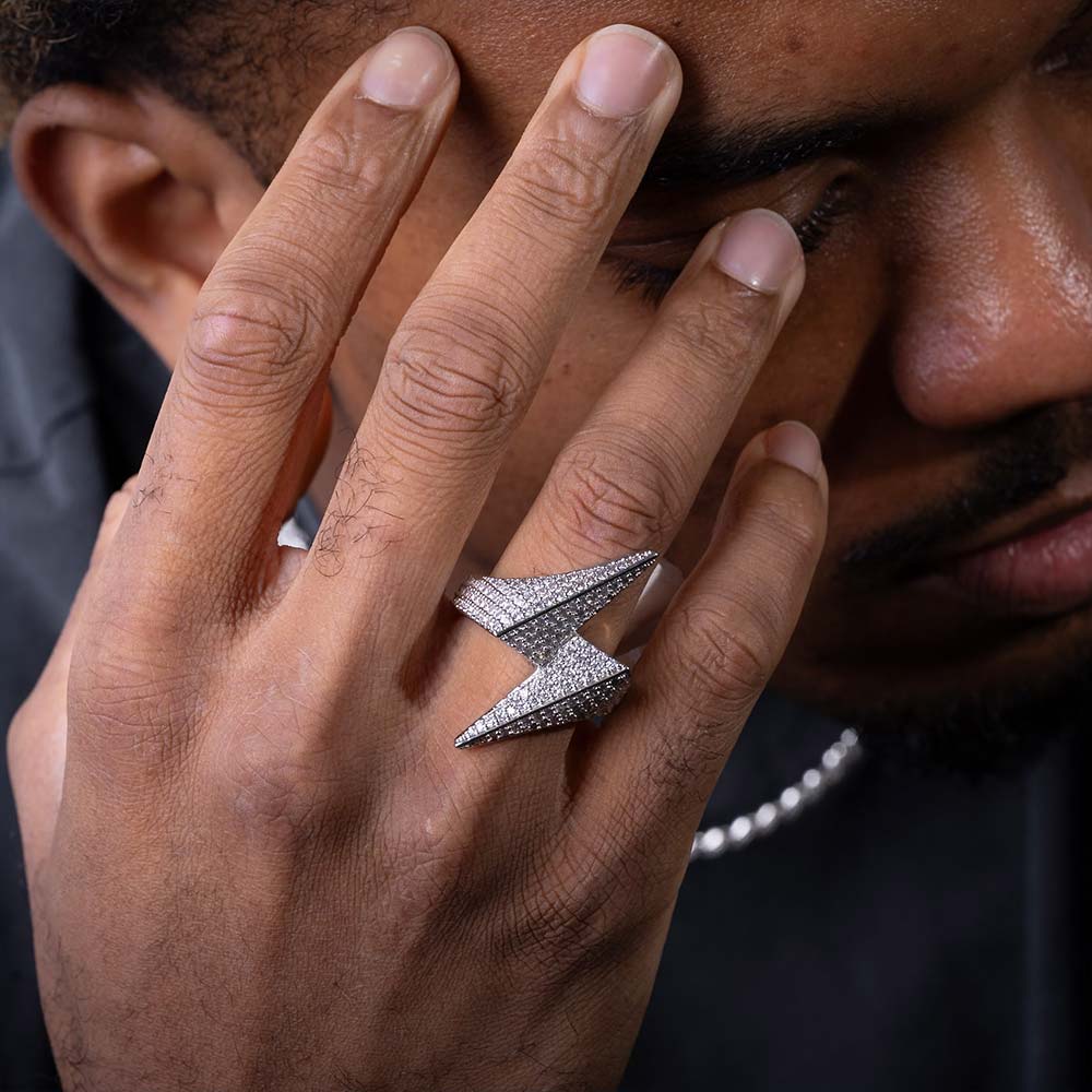 Moissanite Lightning Bolt Ring 14K Gold、mySite、hinf8tx79