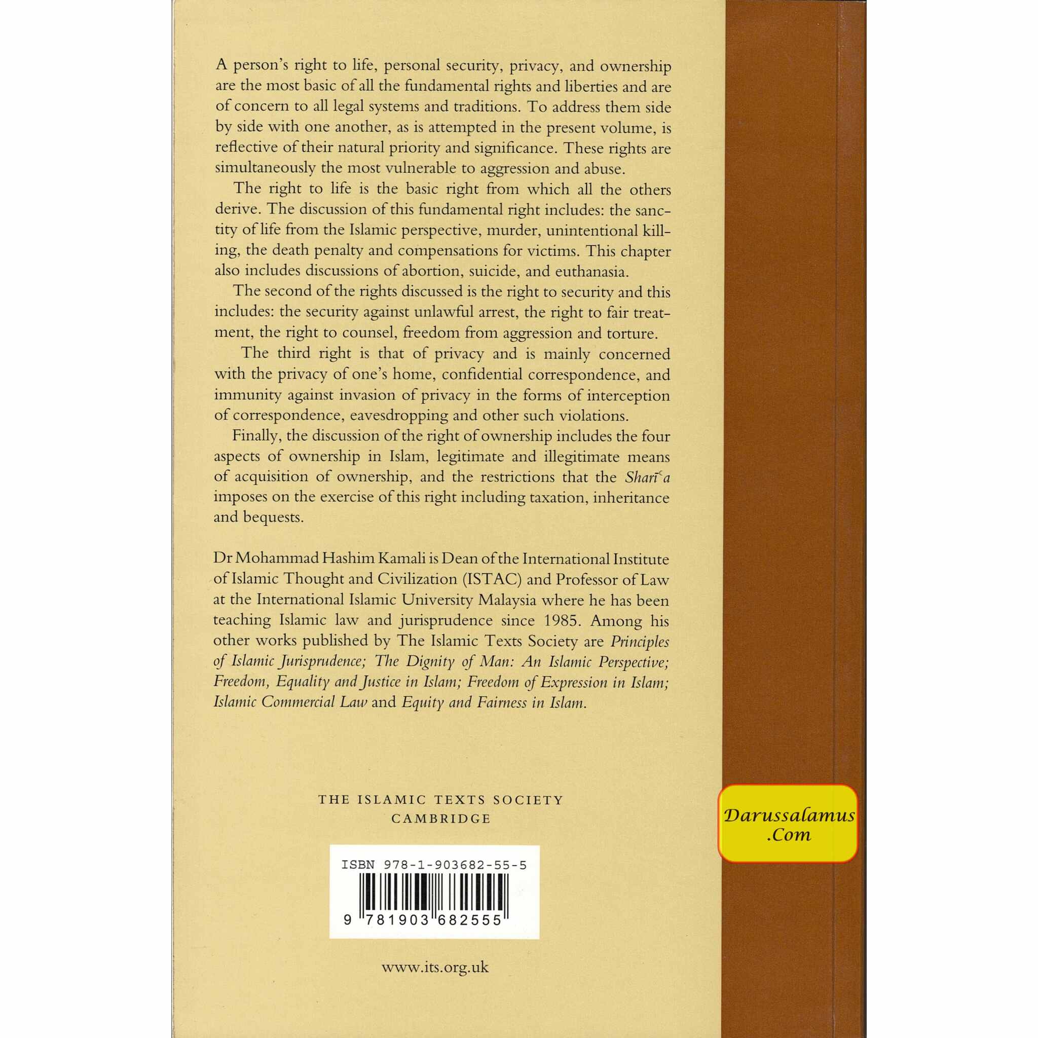 The Right to Life, Security, Privacy and Ownership in Islam By Mohammad Hashim Kamali、mySite、topwebapps