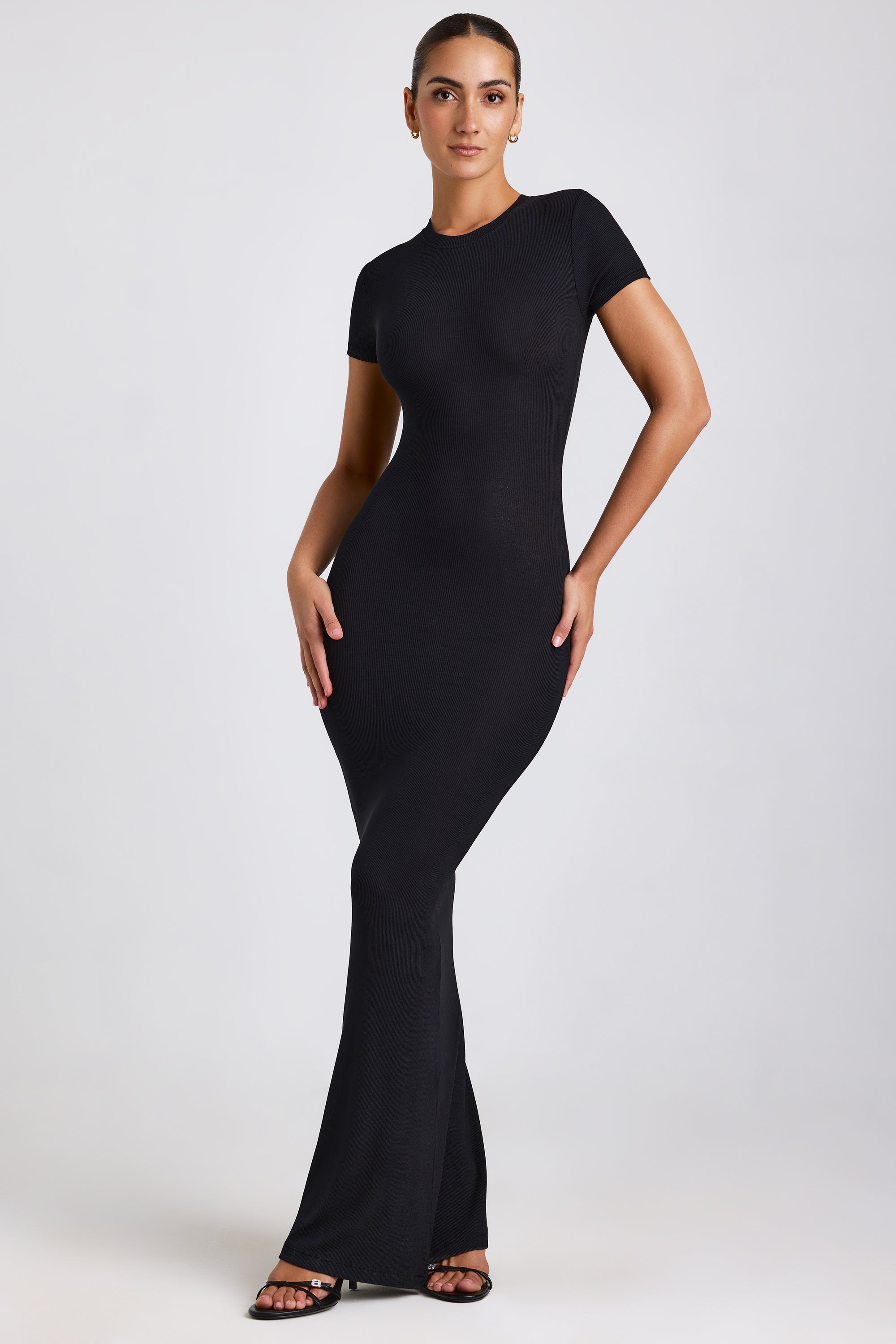 Ribbed Modal Maxi Dress in Black、mySite、solidvoid
