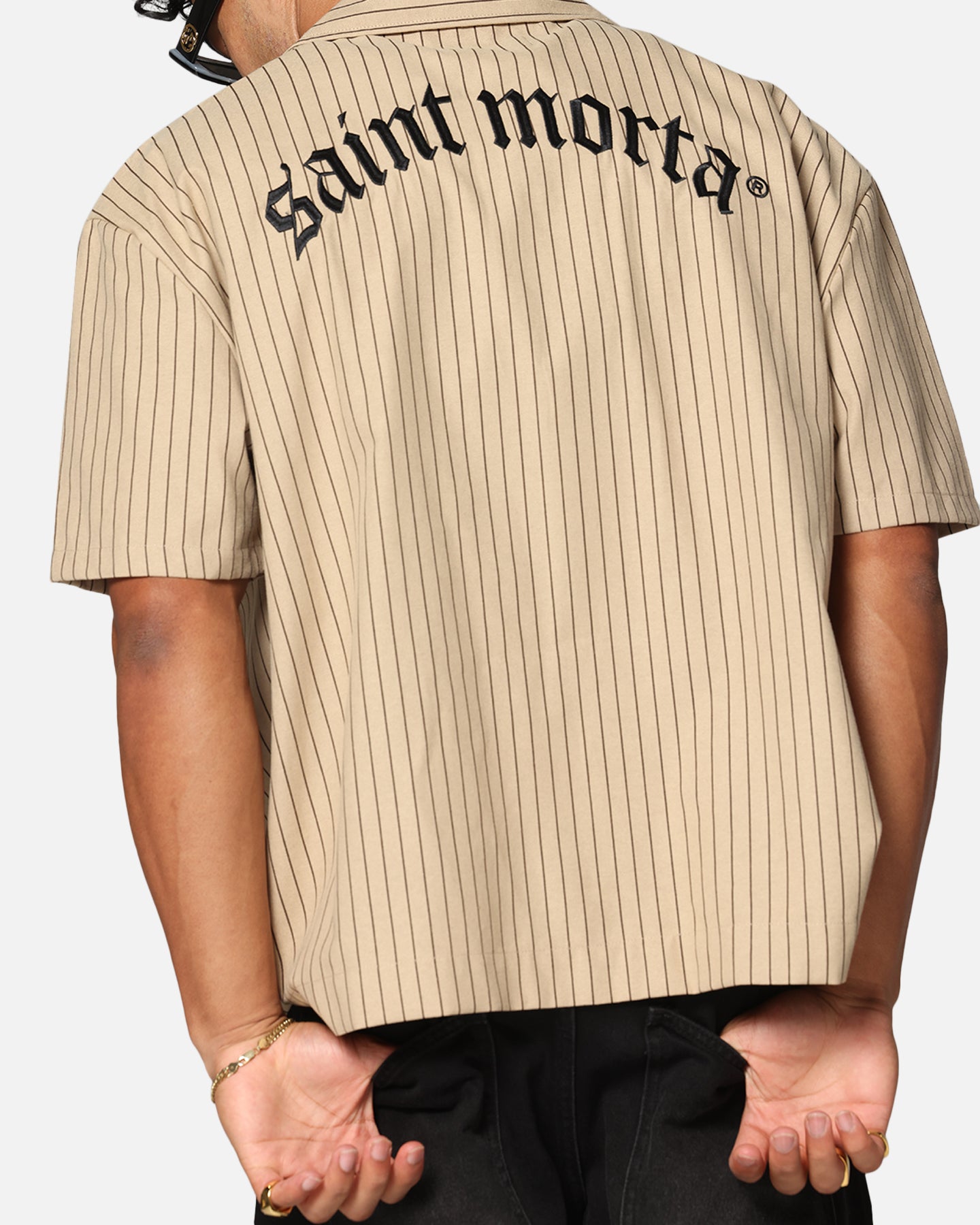 Saint Morta Gothic Pinstripe Button Up Shirt Tan、mySite、zt4zffjzw