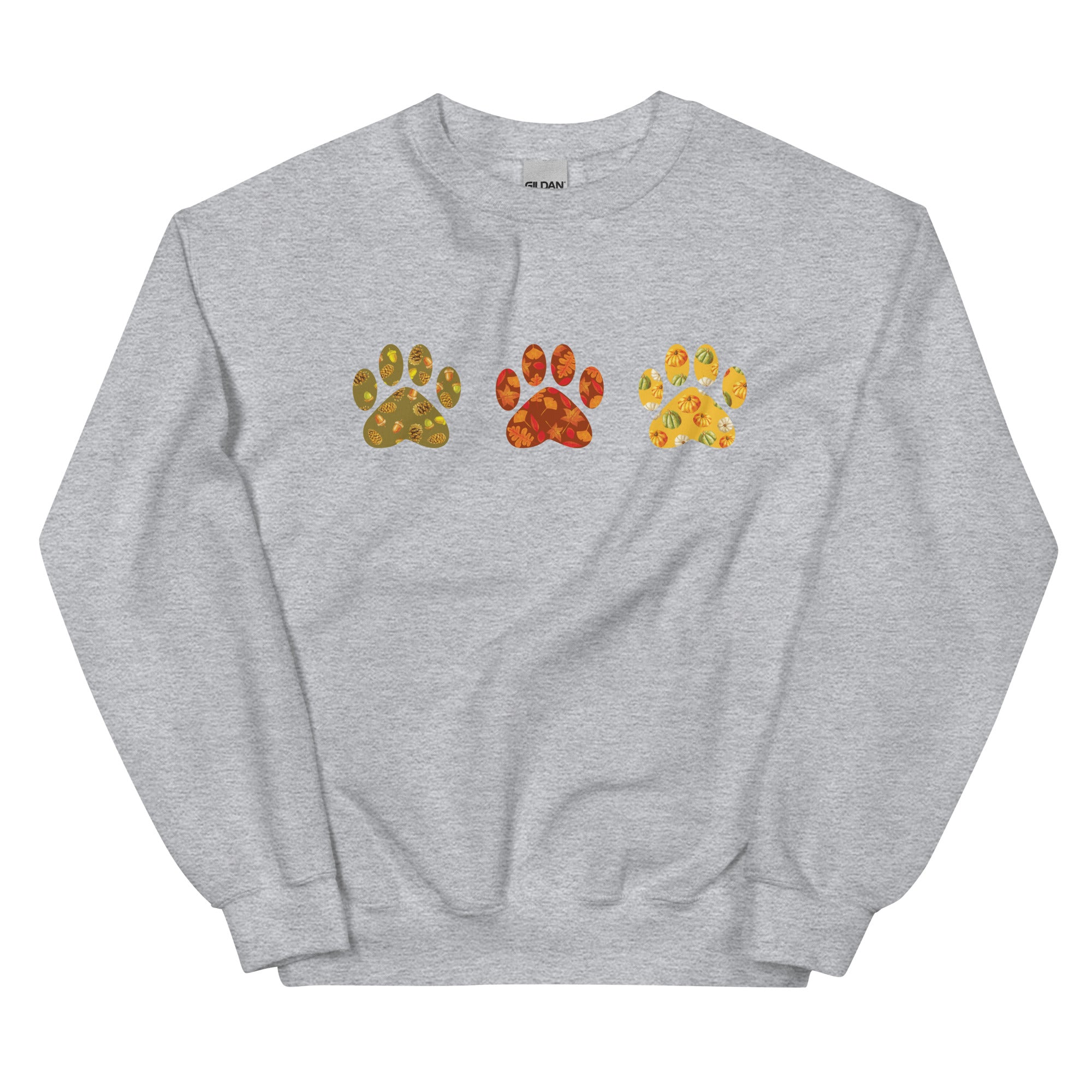 Festive Fall Paw Prints Crewneck Sweatshirt、mySite、camillekostekn