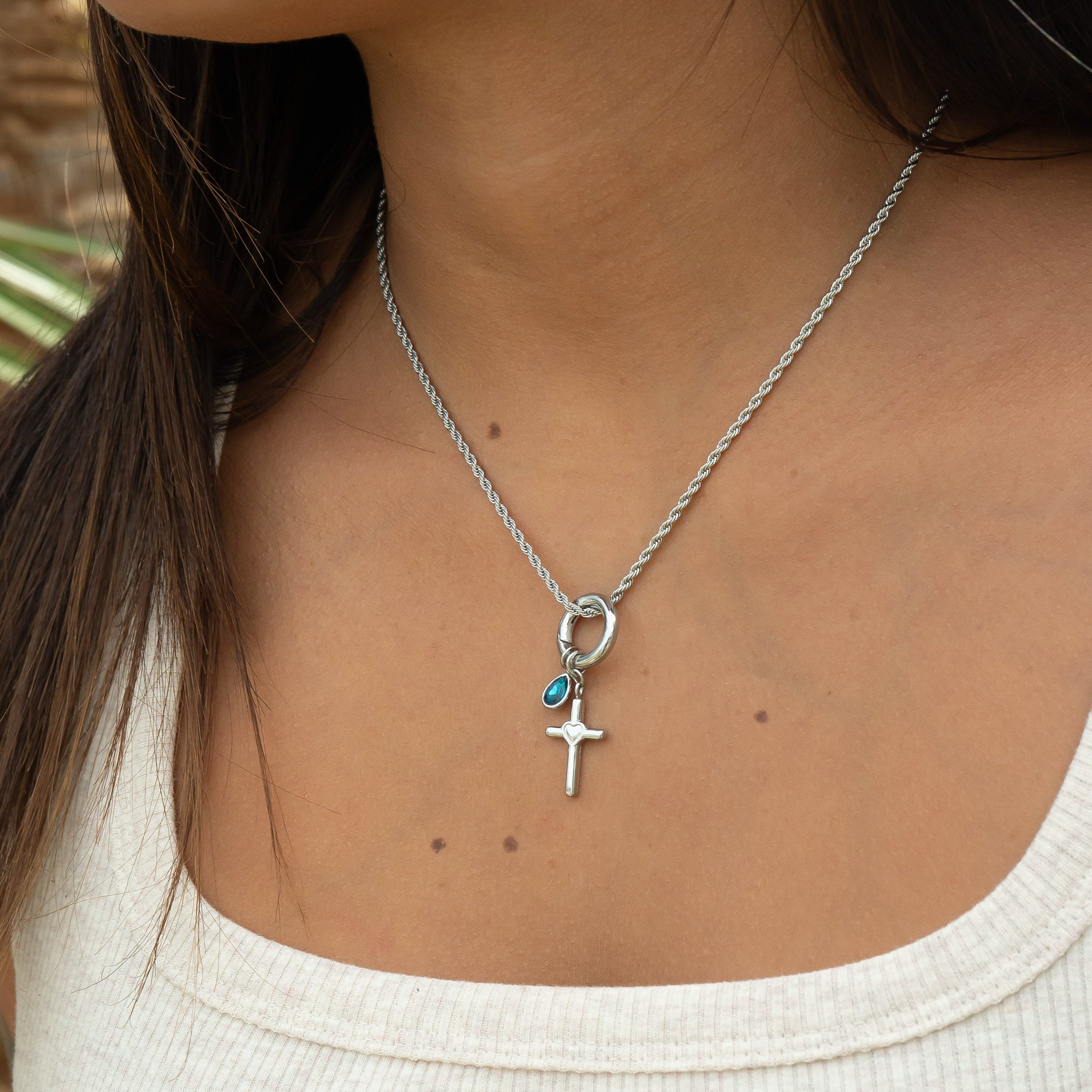 Stainless Steel Teardrop Birthstone Charm / PDL0264、mySite、dreamappss