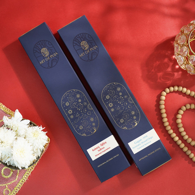 Wooden Festive Gift Box | Incense Stick & Incense Holder | Saffron Fragrance | Set of 2、mySite、camillekostekn