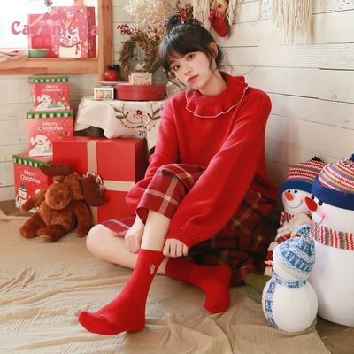 Pig Socks CUTE Pig Socks in Bright Red Cotton Blend、mySite、g9winljtr