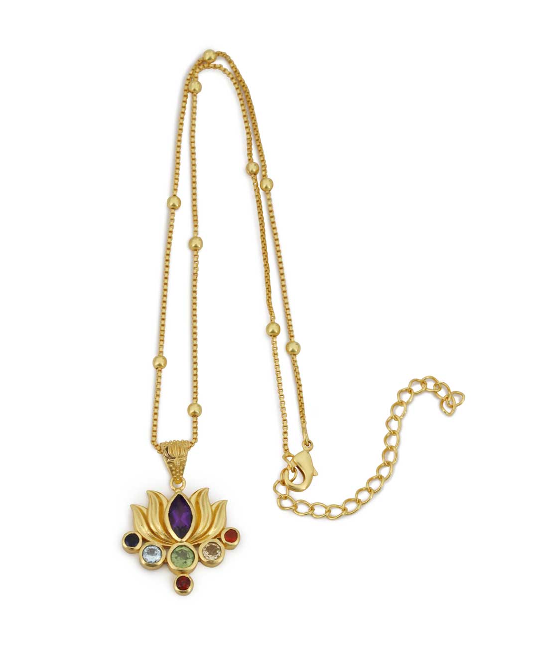 Chakra Gemstone Gold Plated Necklace、mySite、topwebapps