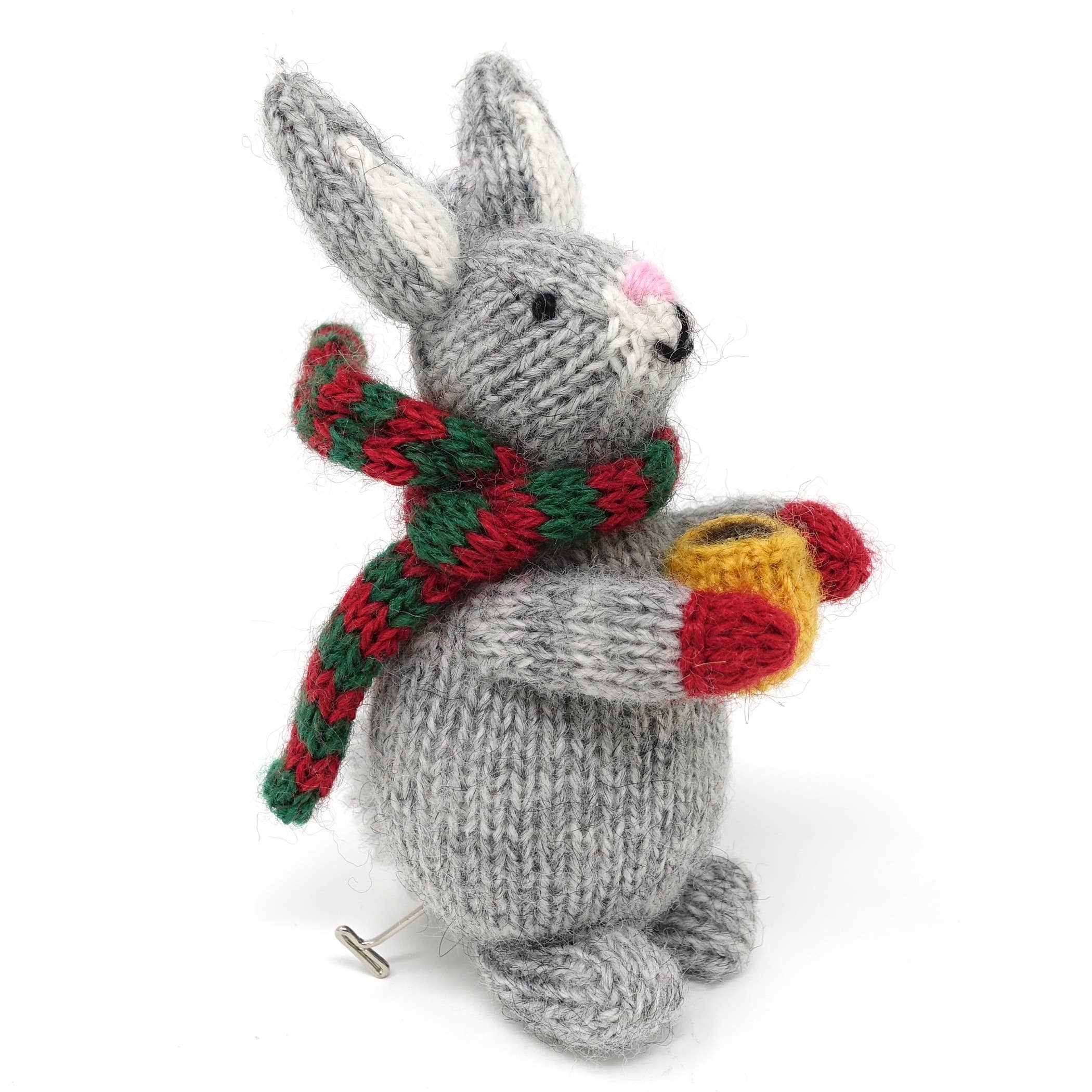 Bunny with Cocoa Handmade in Peru Knit Ornament、mySite、g9winljtr