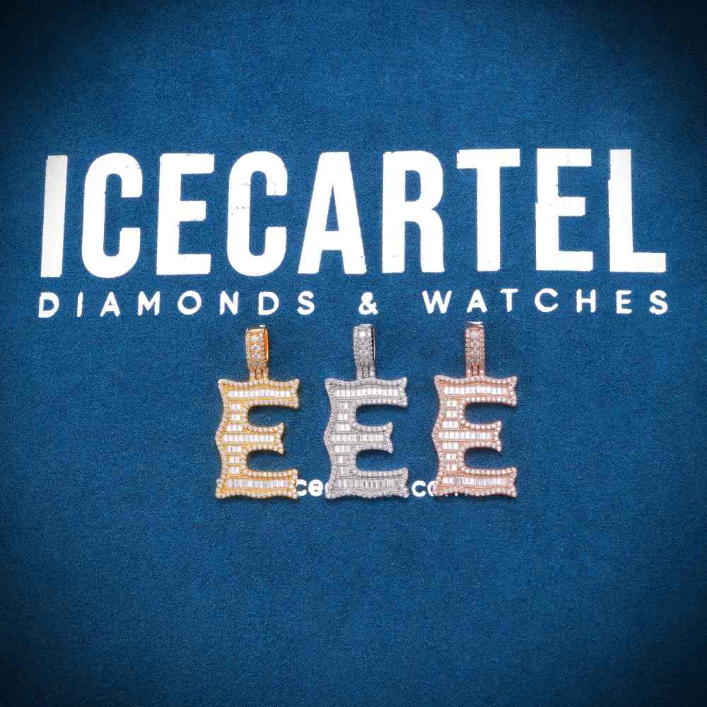 Moissanite Baguette Letter E Pendant、mySite、hinf8tx79