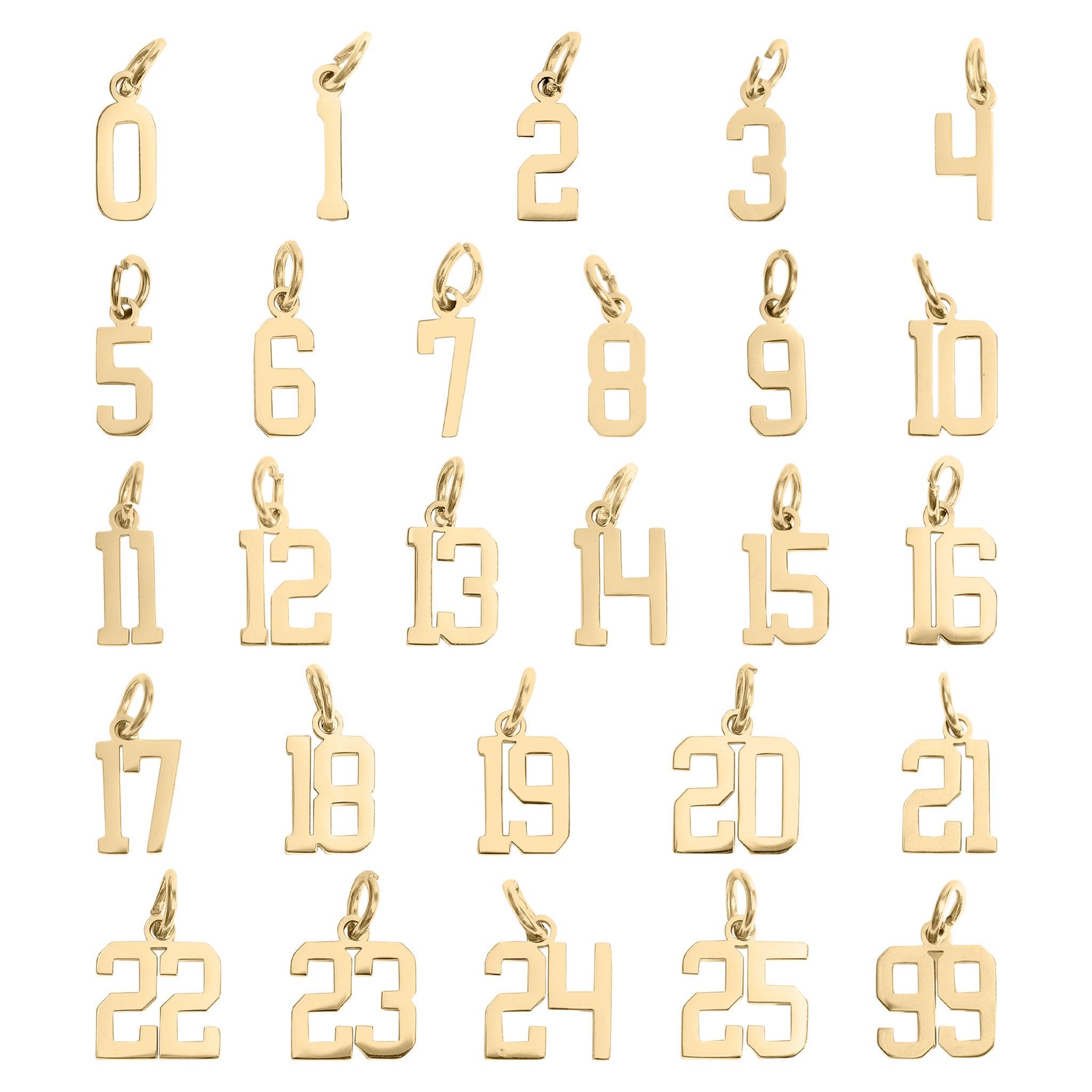 18K Gold PVD Coated Stainless Steel Small Sport Number Pendant / PDS0008、mySite、dreamappss