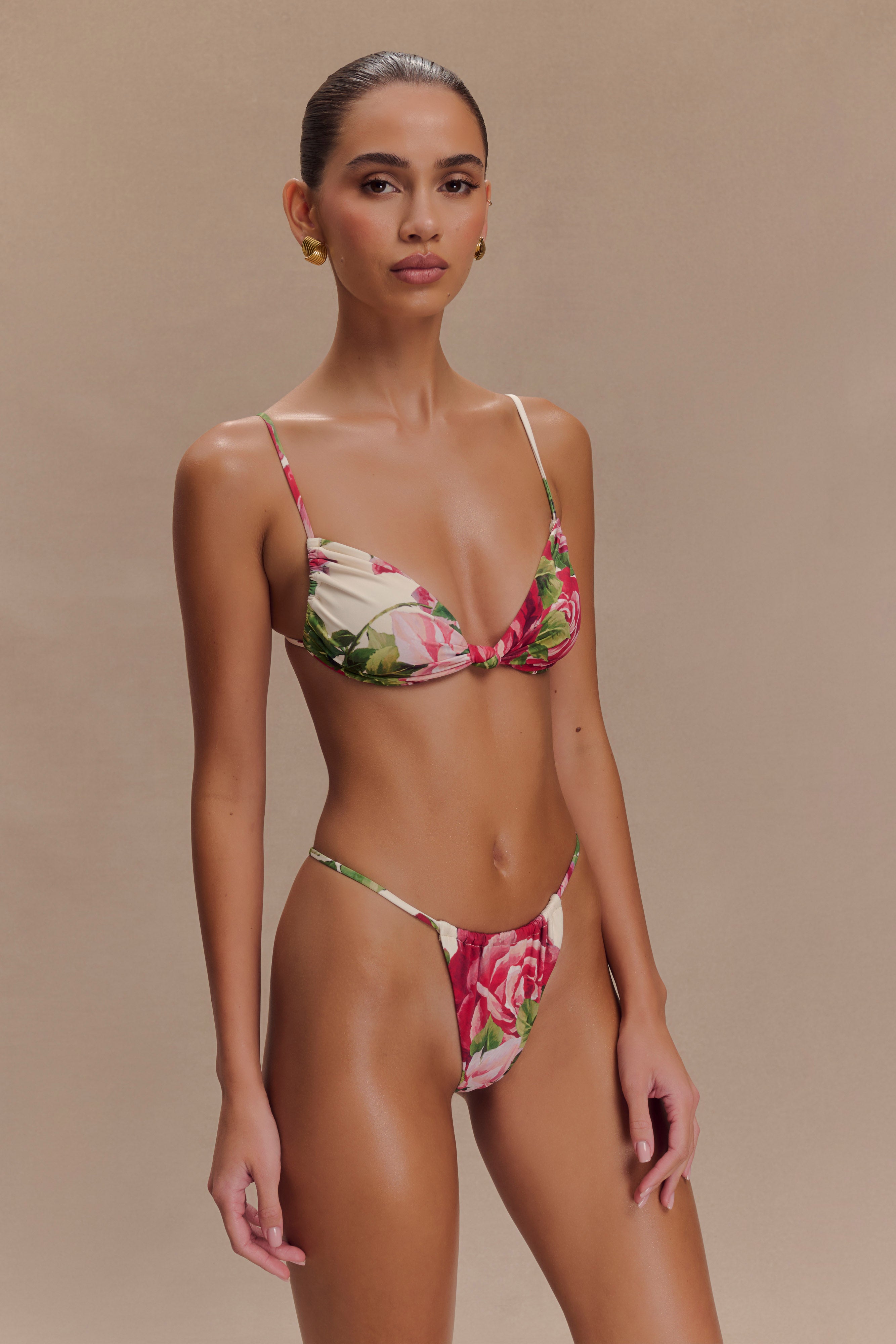 Rosmunda Ruched Bikini Top - Sonia Rose Print、mySite、solidvoid