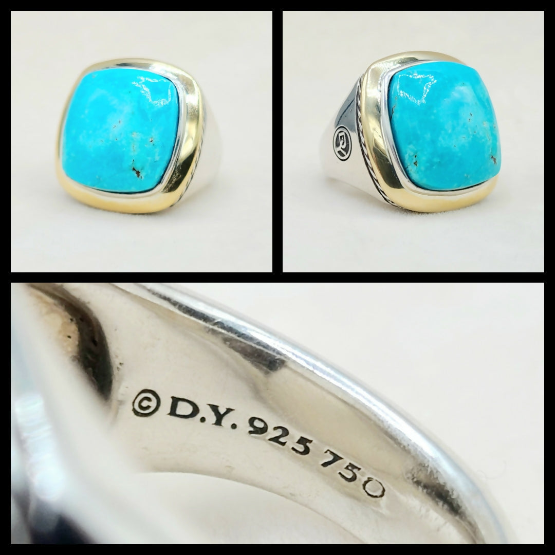David Yurman Albion Statement Ring Turquoise & Gold、mySite、hinf8tx79
