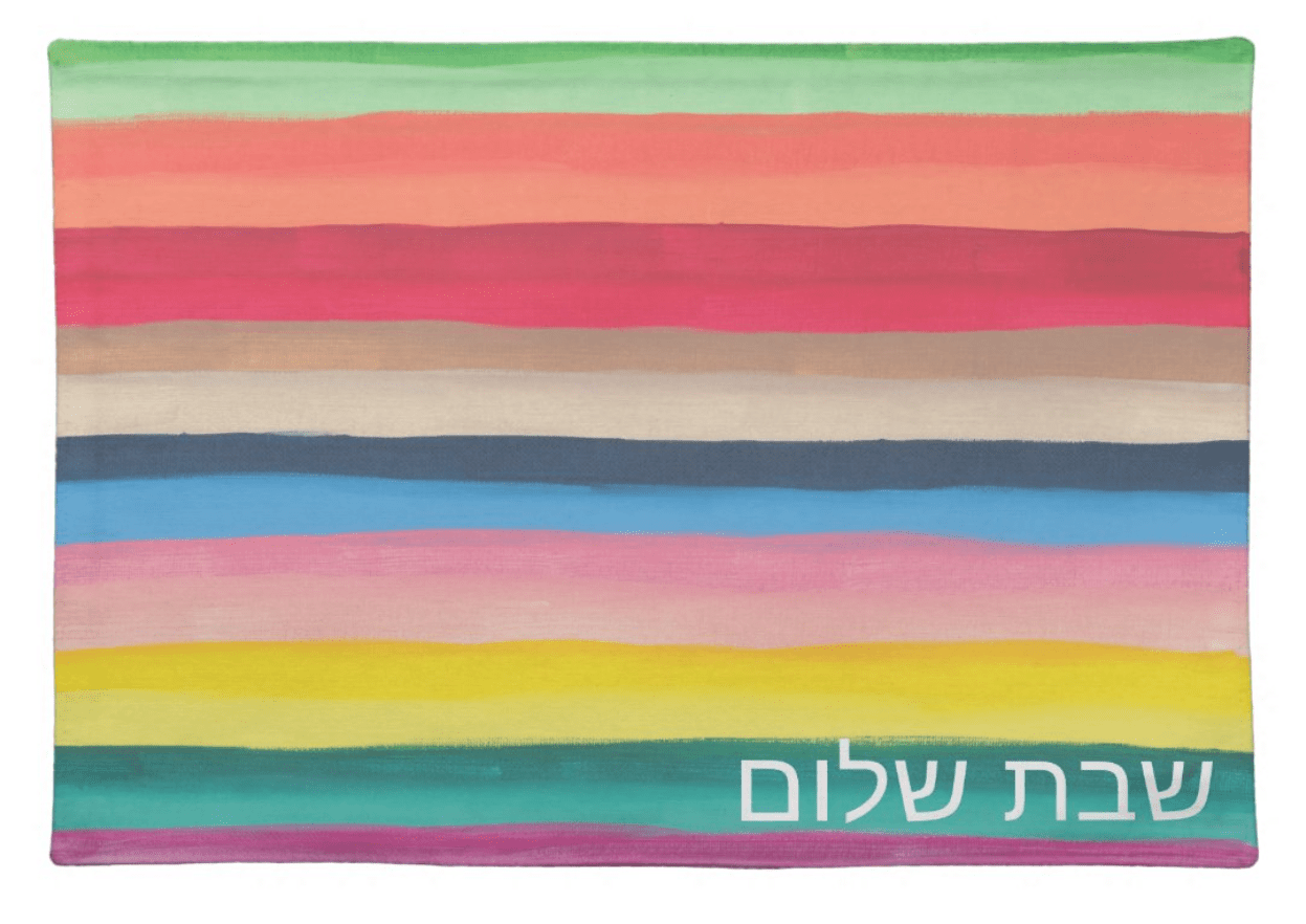 Shabbat Shalom Bright Stripes Challah Cover、mySite、topwebapps