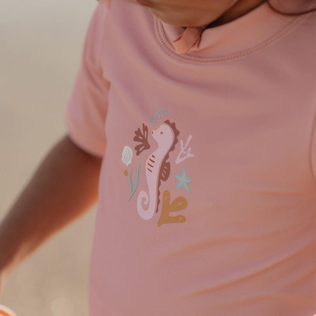  Little Dutch Short Sleeves Swim T-Shirt - Seahorse Pink、mySite、merchandisen