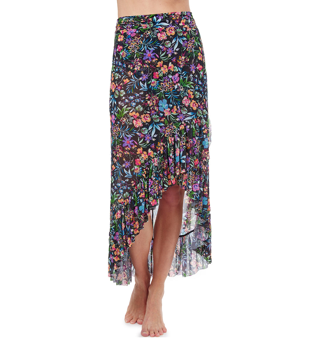Profile by Gottex Women's Flora Floral High Low Ruffle Cover Up Skirt、mySite、noshort