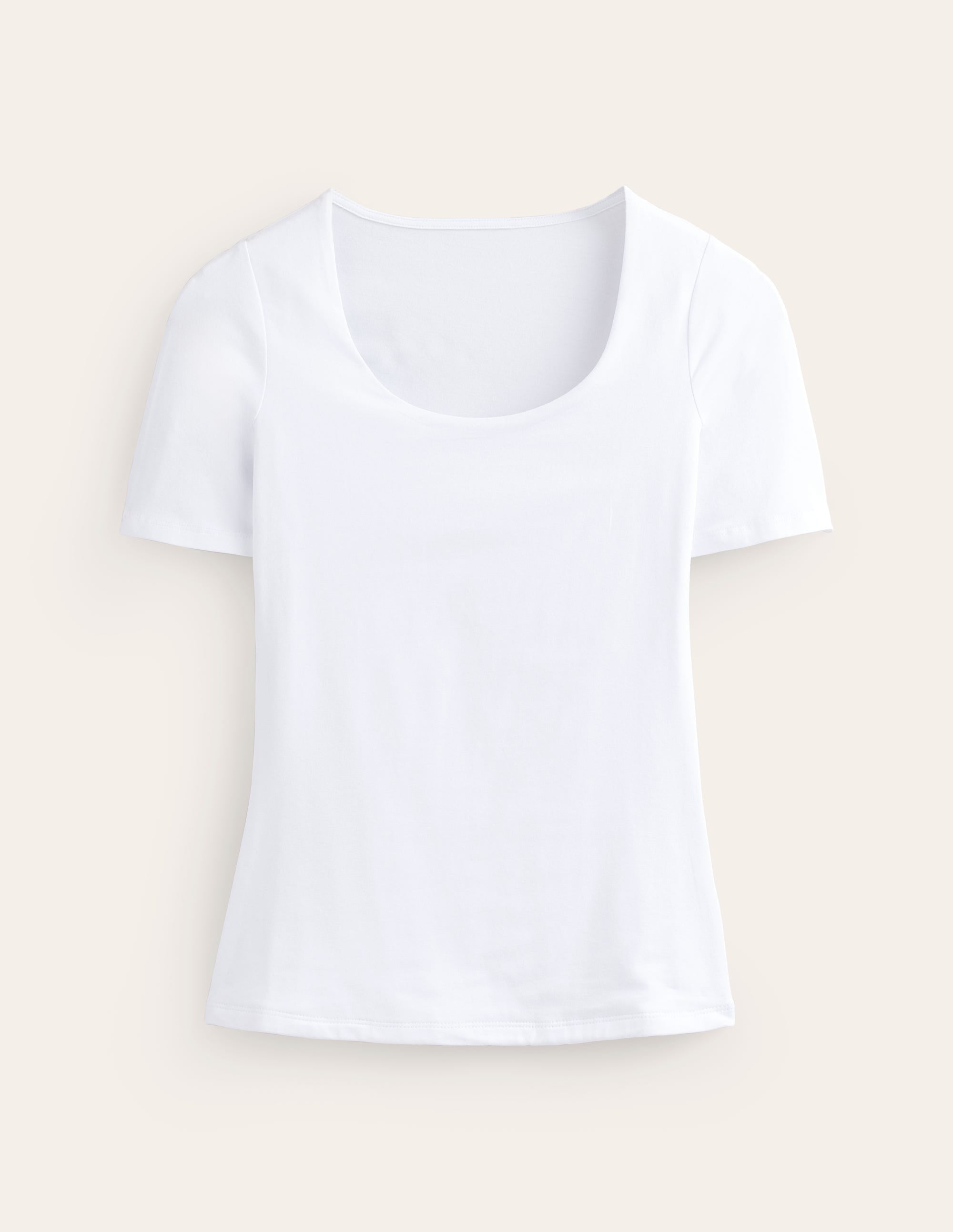  Double Layer Scoop T-shirt-White、mySite、ashleygrahame