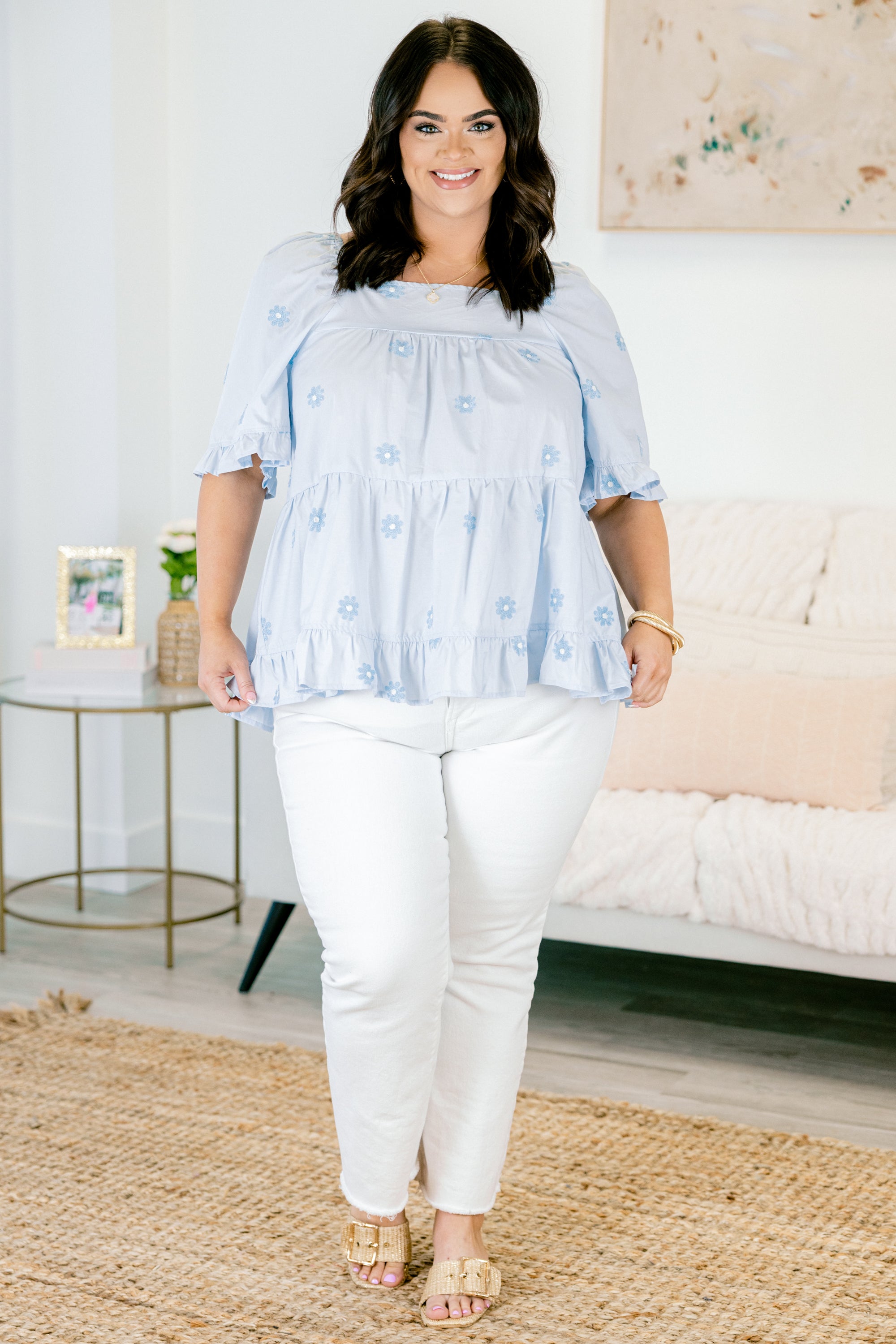  Grateful To Be Here Top, Light Blue、mySite、justintrudeaud