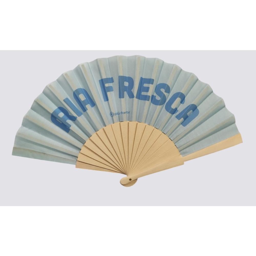 PIU' FORTY - Folding Fan Bamboo Ribs Wth Fabric Printing Aria Fresca' 21Cm Long、mySite、fannypackpong