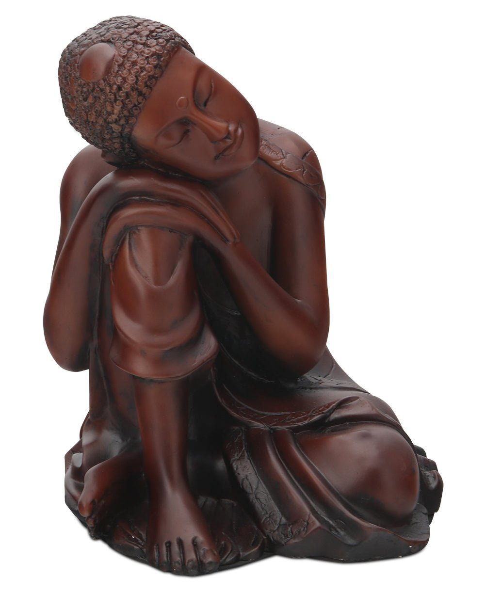 Mahogany Finish Resin Resting Buddha Statue、mySite、topwebapps