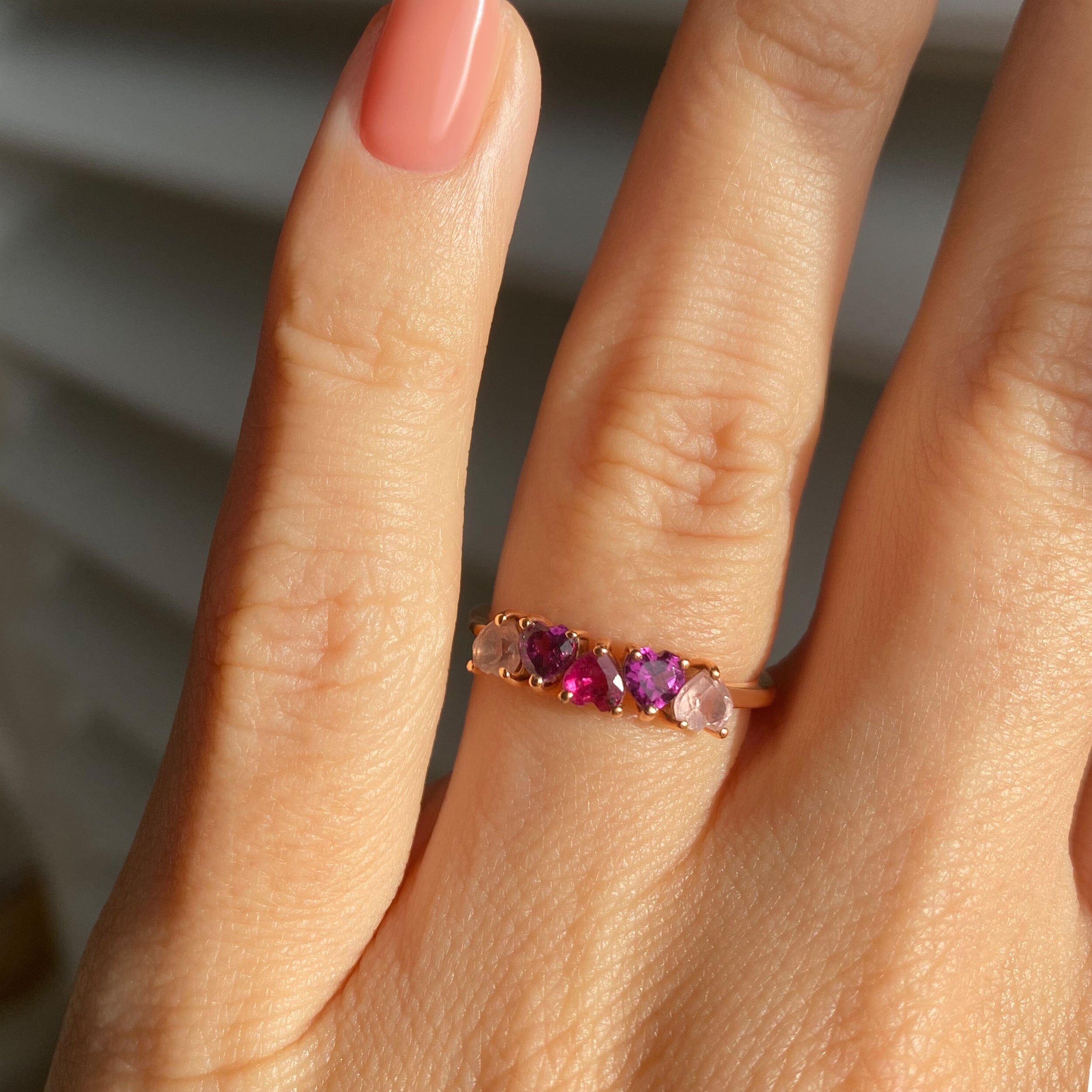 Rose Quartz Rhodolite Ring - Crush On You、mySite、hinf8tx79