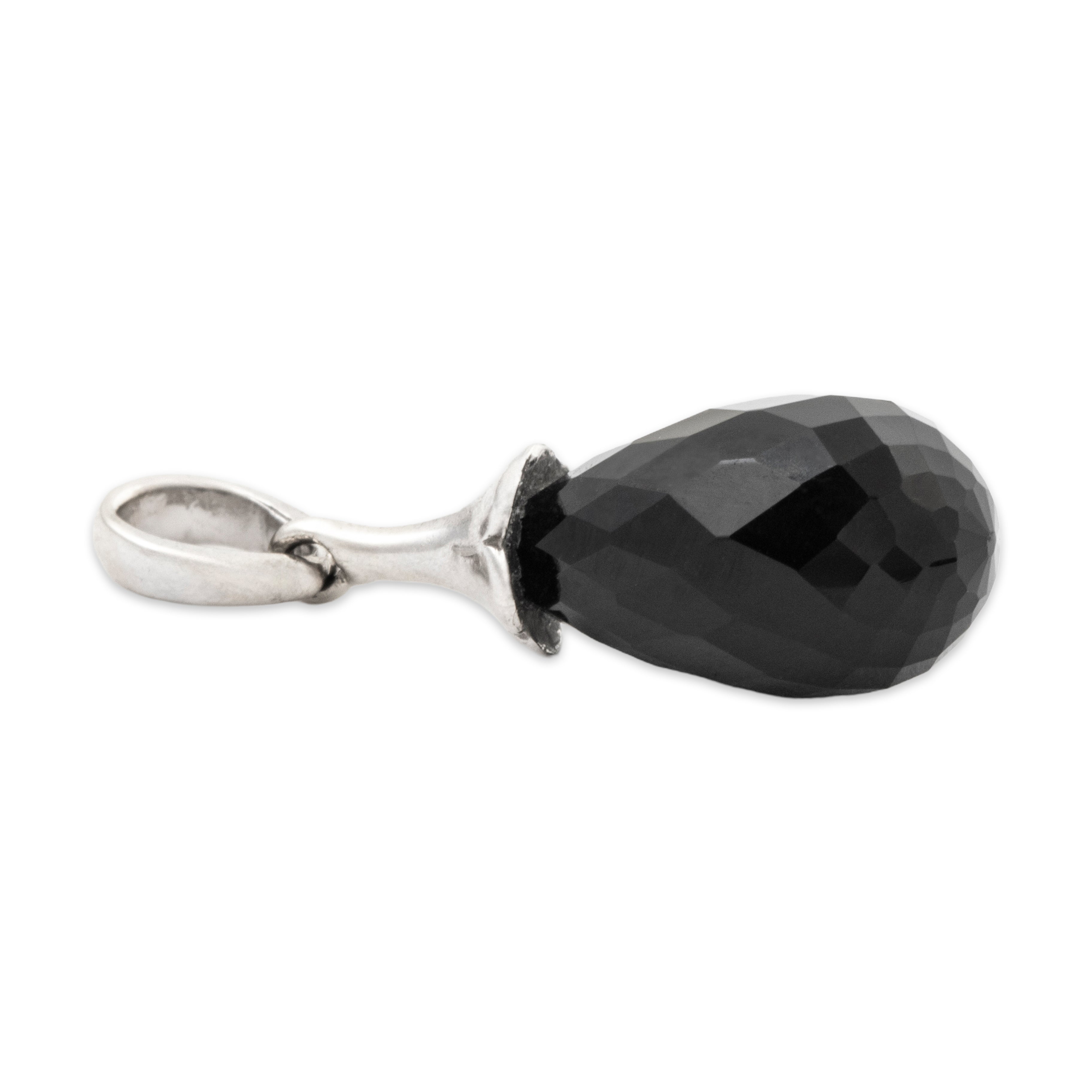Vintage 14k White Gold 3.5ct Onyx Briolette Pendant、mySite、hinf8tx79