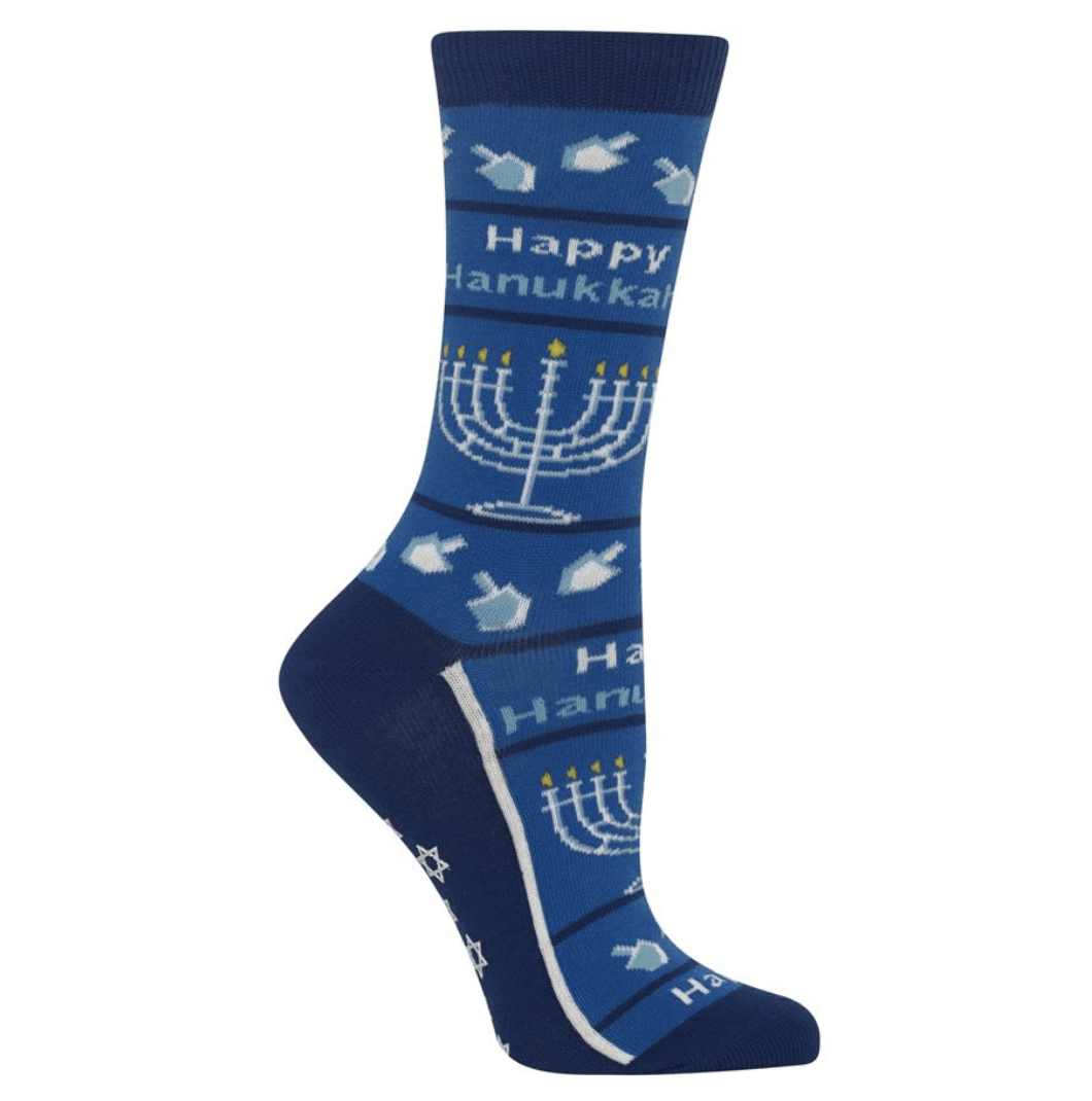 Women's Happy Hanukkah Non Skid Crew Socks、mySite、topwebapps