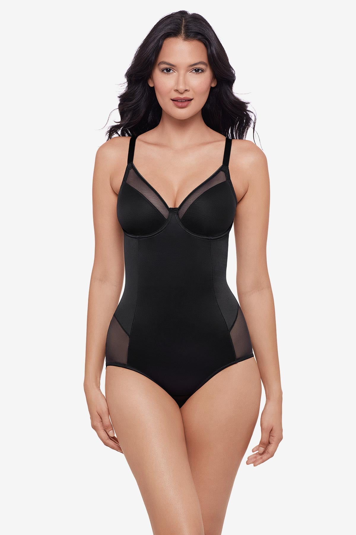  Sexy Sheer Shaping Padded Cup Bodysuit in Black、mySite、justintrudeaud