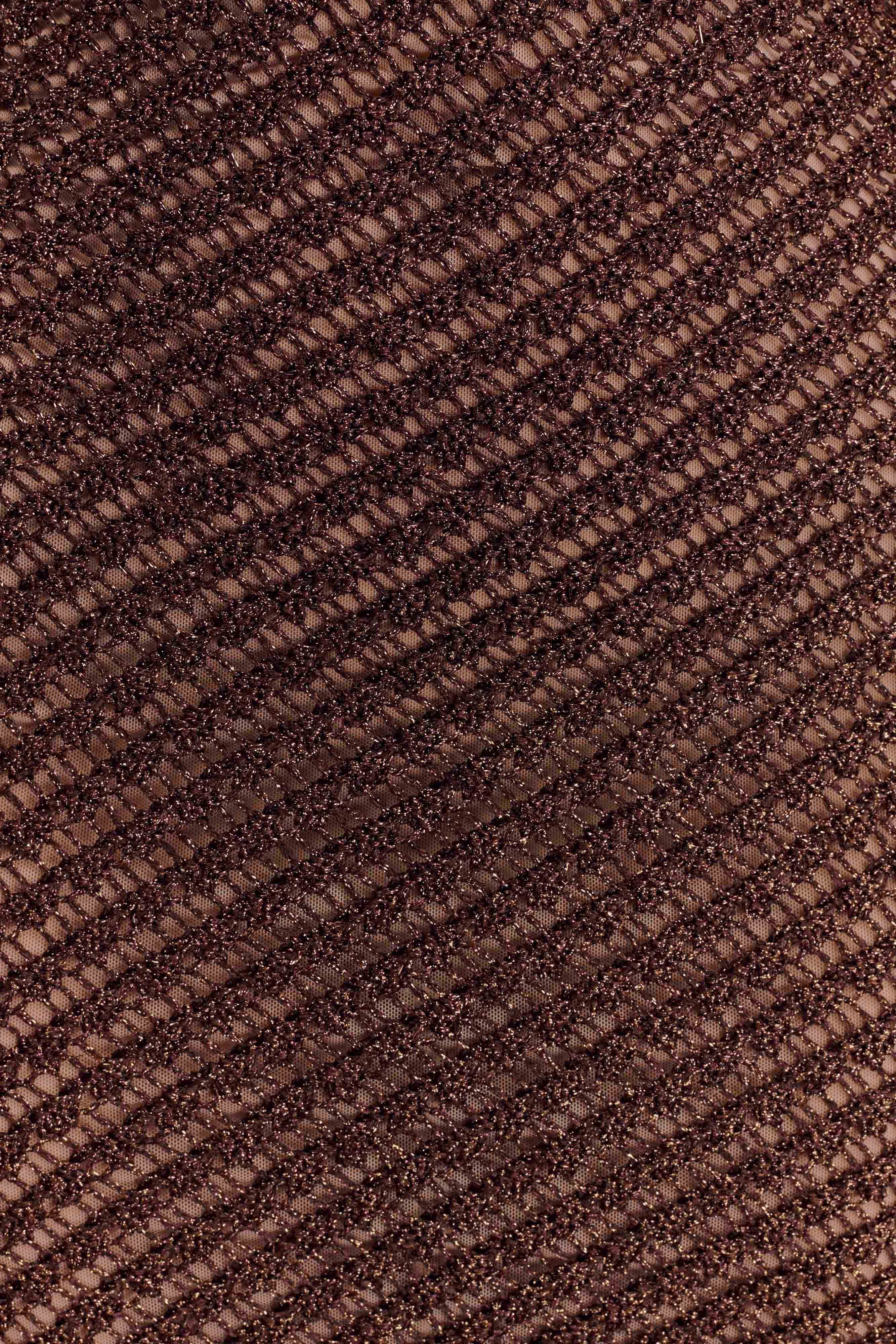 Raelynn Metallic Knit Fringe Midi Dress - Dark Chocolate、mySite、solidvoid