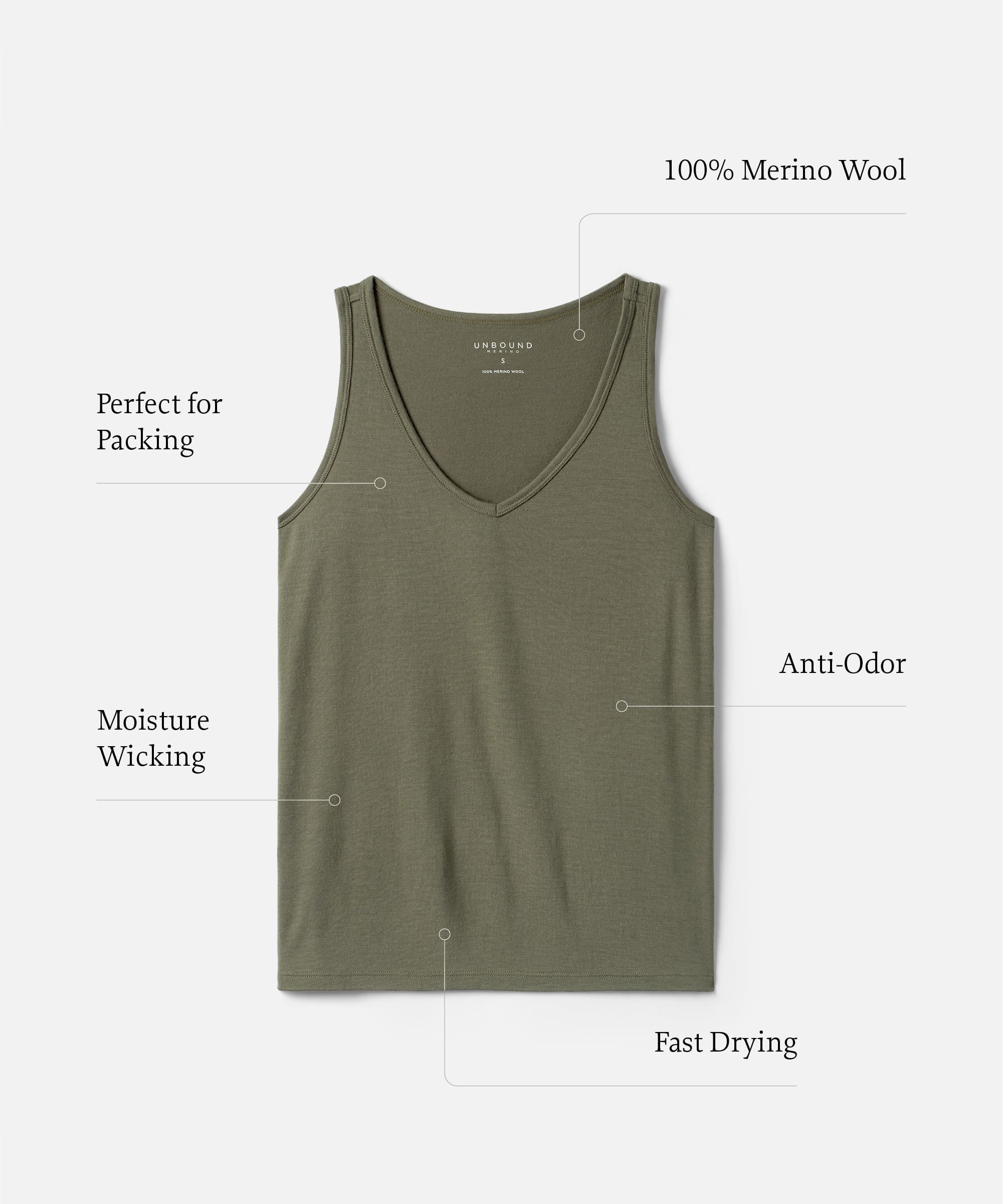 Women's Relaxed Merino V-Neck Tank、mySite、noshort