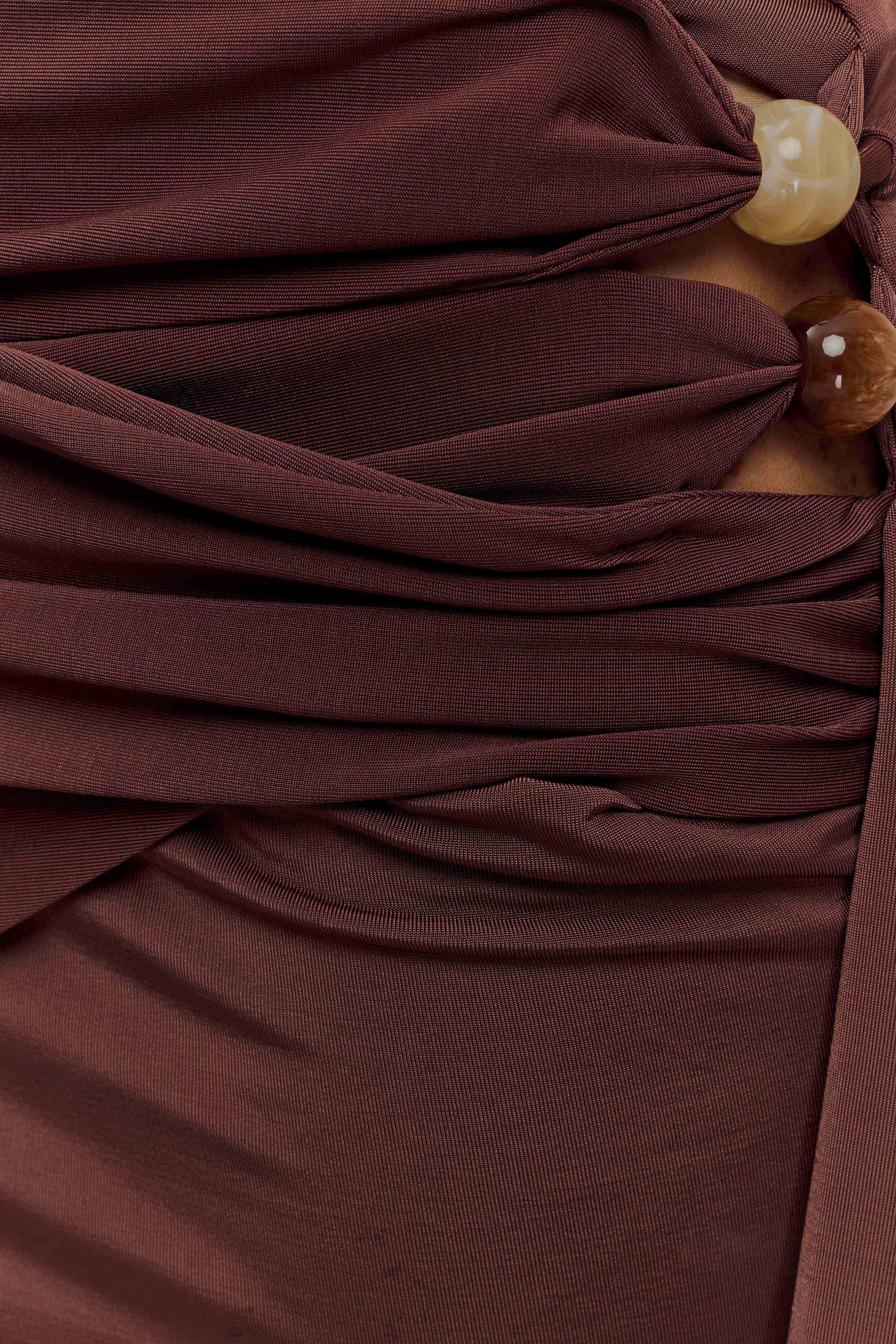 Alicent Slinky Beaded Mini Skirt - Chocolate、mySite、solidvoid