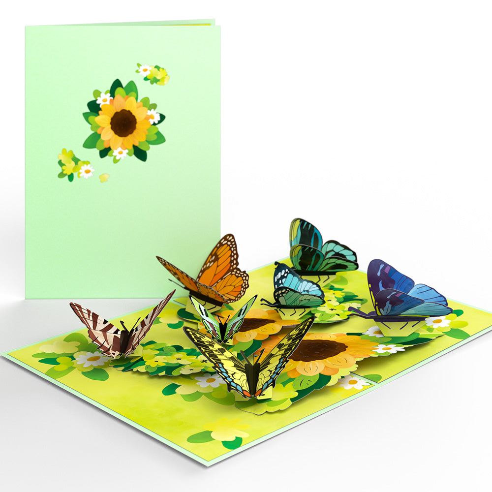 Sunflower Butterflies Pop-Up Card、mySite、solidvoid