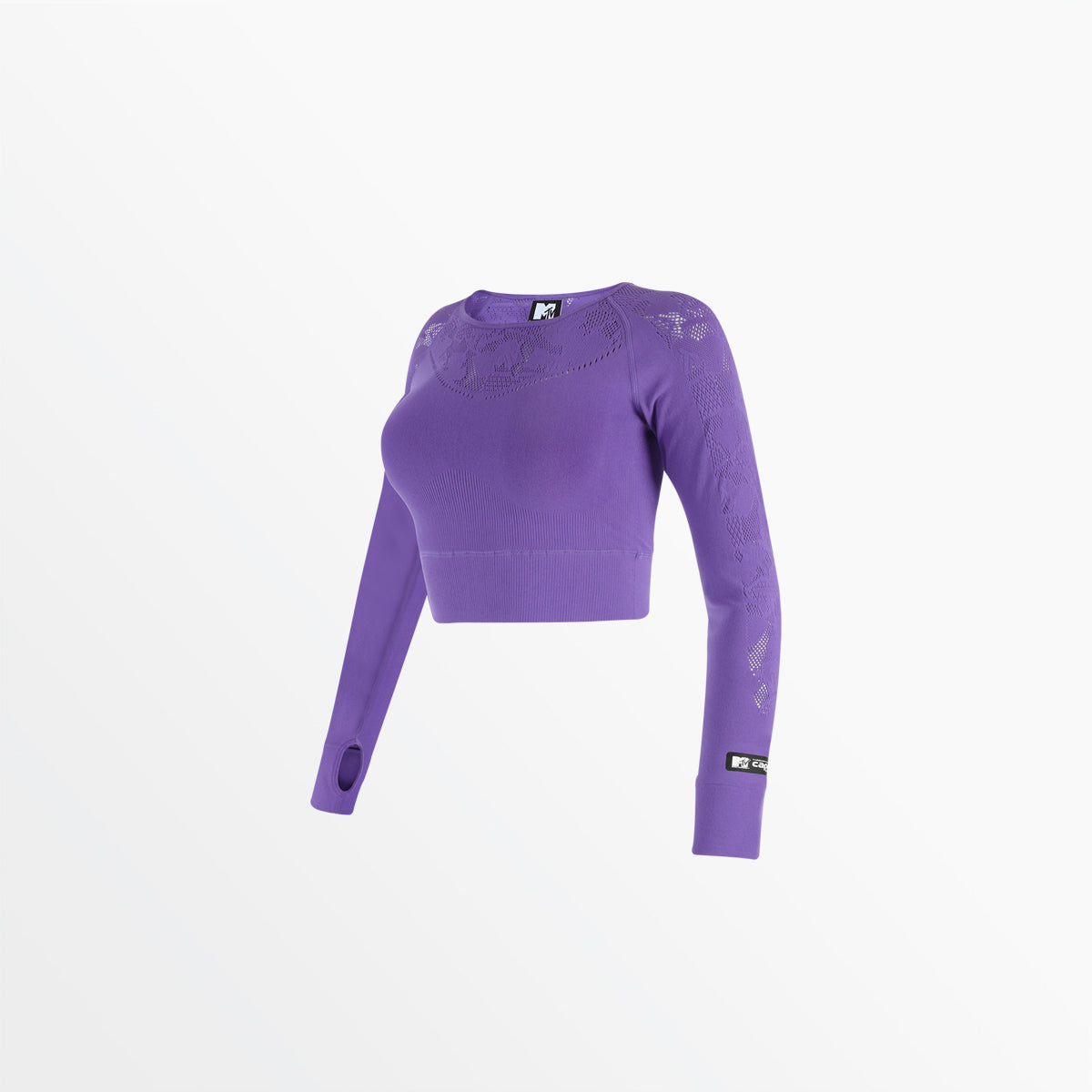 MTV WOMEN'S SPORTY LONG SLEEVE CROP、mySite、neckold