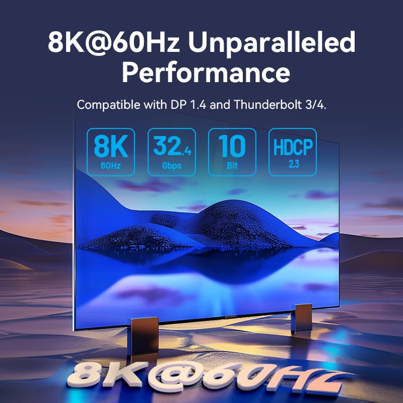 Vention Cotton Braided USB-C to DP 8K Converter 0.25M Black Zinc Alloy Type、mySite、fannypackpong