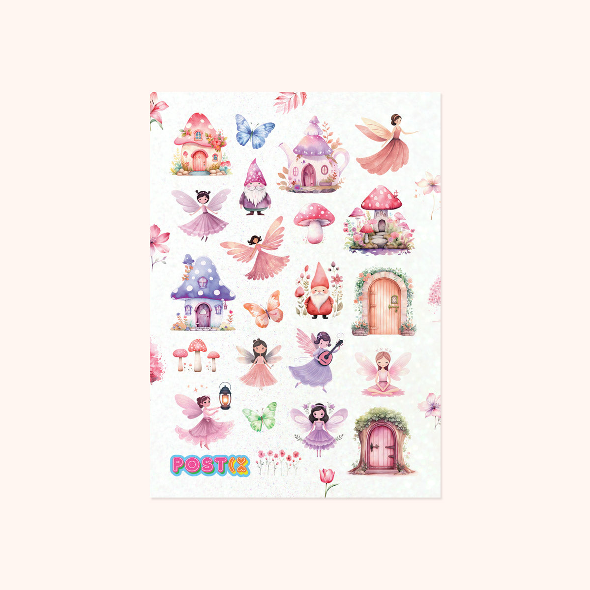  Pixie Garden A6 Glitter Sticker Sheet、mySite、ghnorth