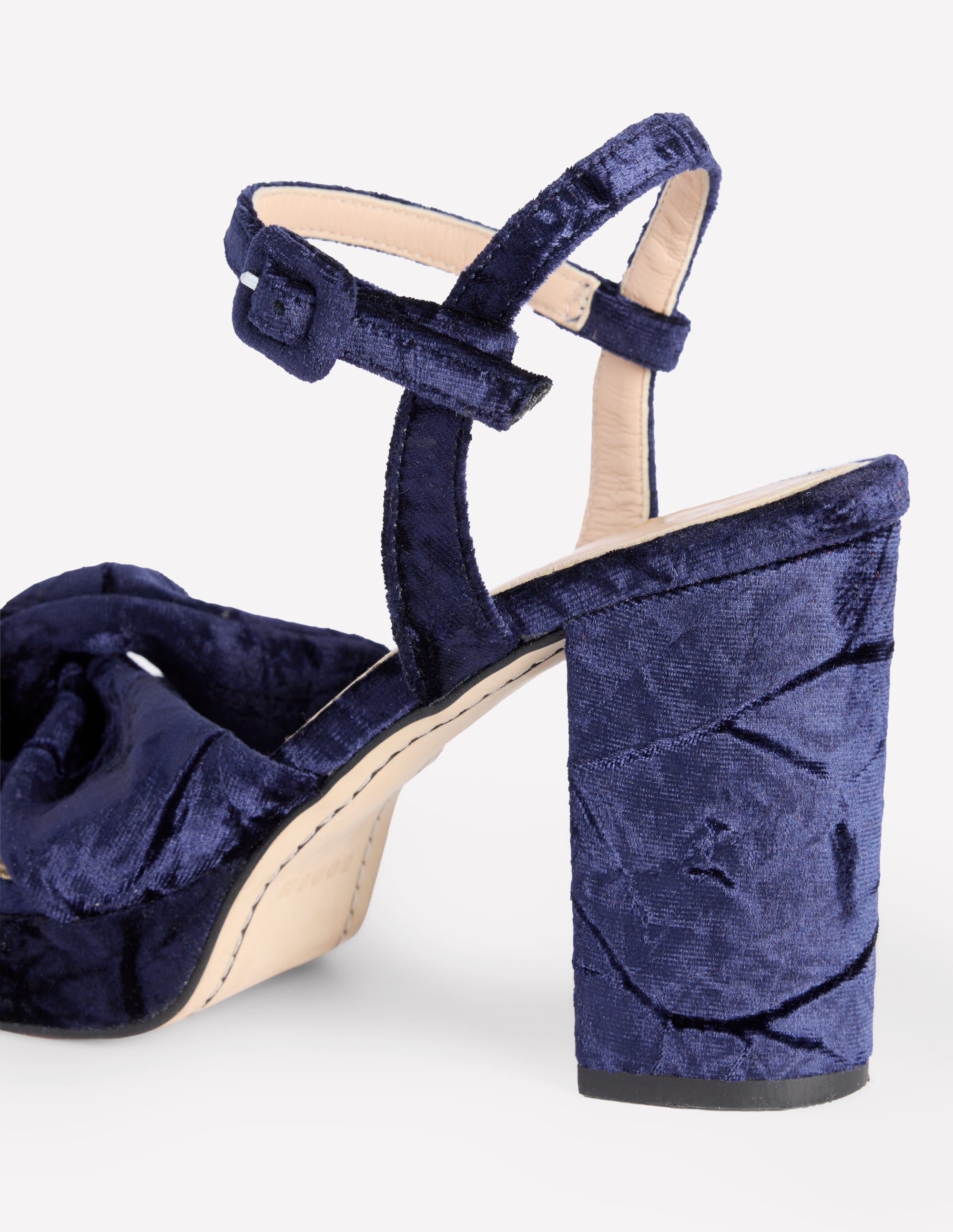  Twist-Front Heeled Platforms-Navy Velvet、mySite、ashleygrahame