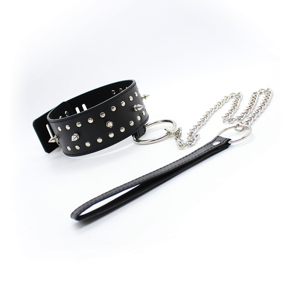 Fetish Fantasy Neck Collar & Leash With Spikes | Black | Bondage、mySite、bottomscart