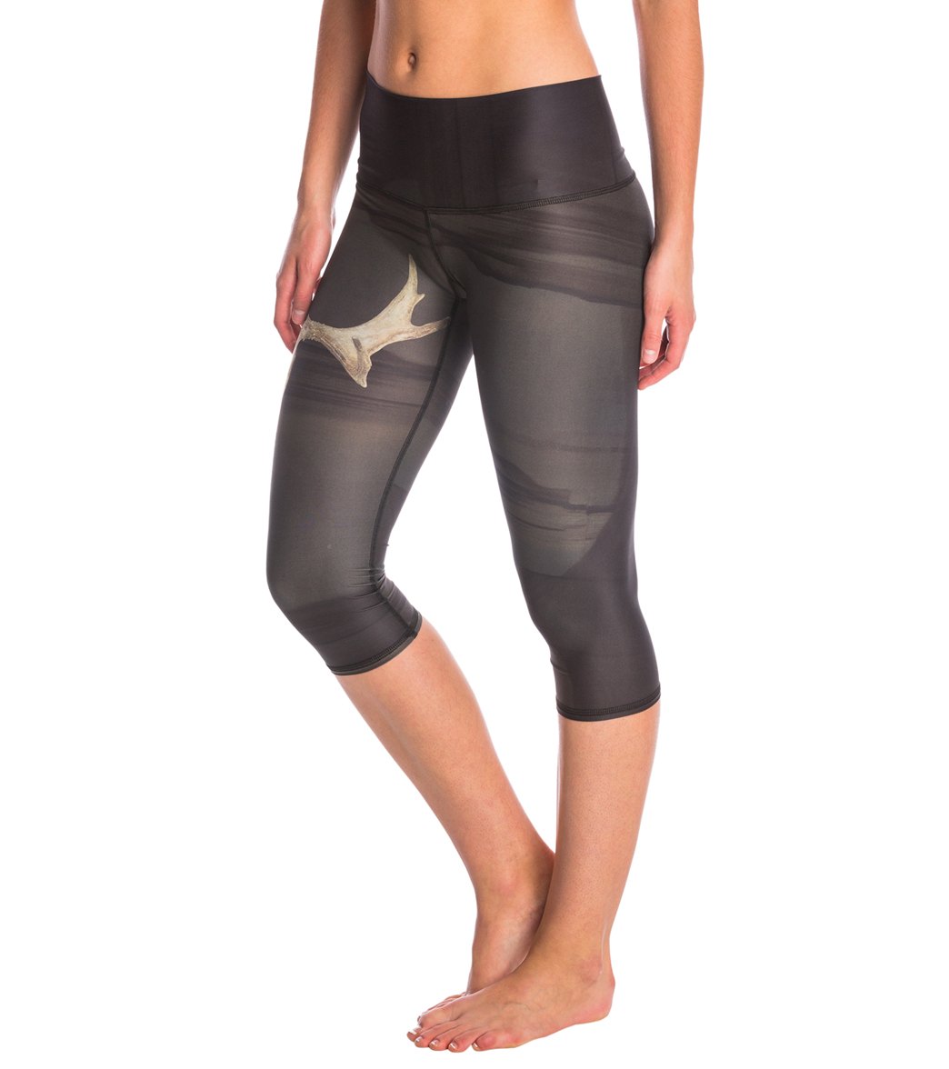 Teeki Deer Medicine Charcoal Goddess Hot Yoga Capris、mySite、noshort