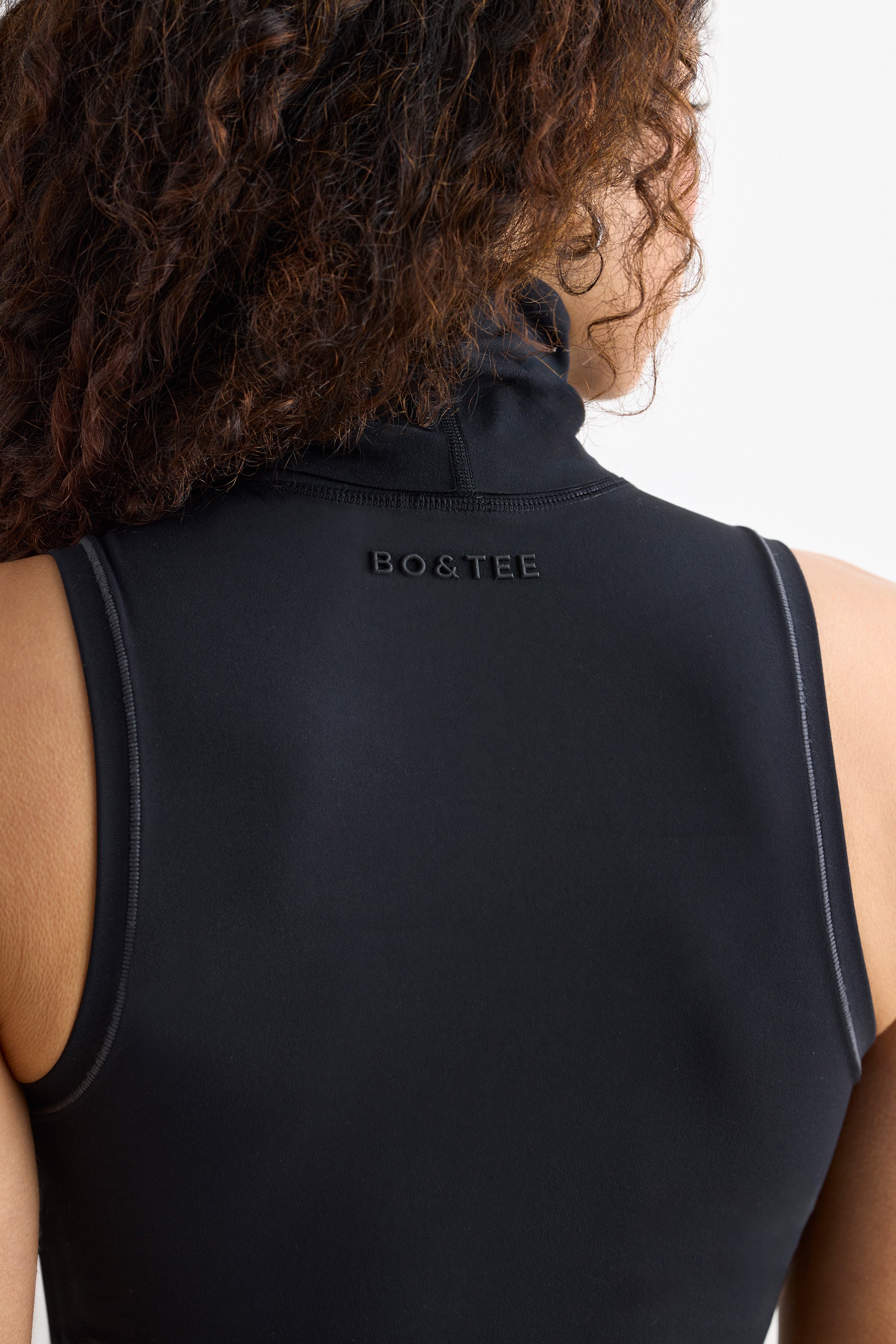 Soft Active Turtleneck Tank Top in Black、mySite、solidvoid