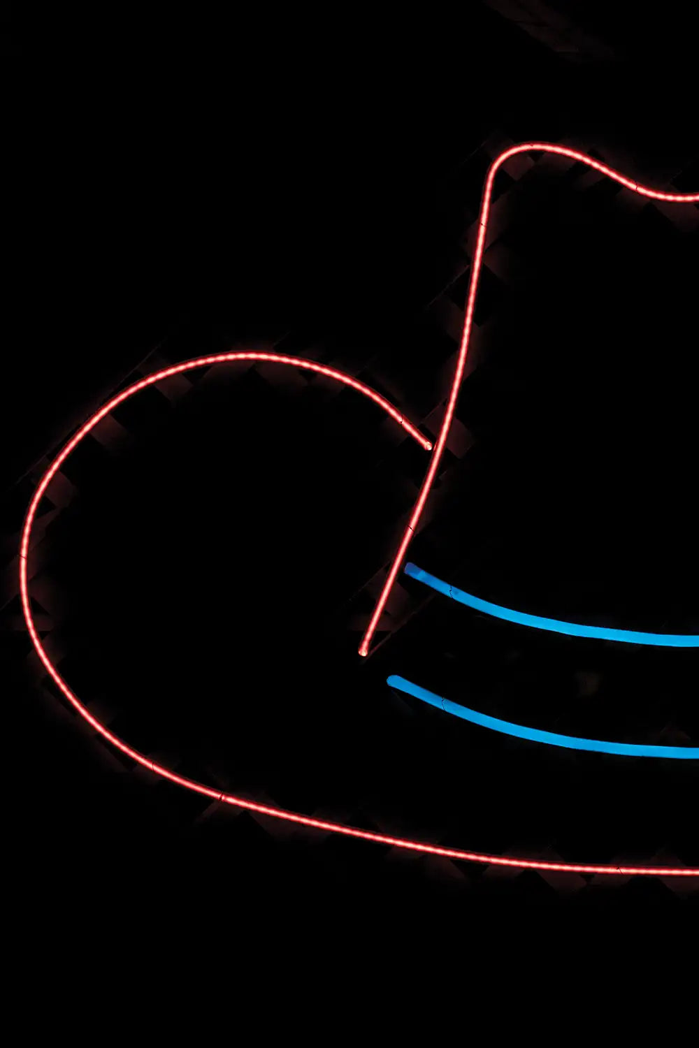 Neon Cowboy Hat Bold Black Square Art Print、mySite、gigharbornorthrealestate