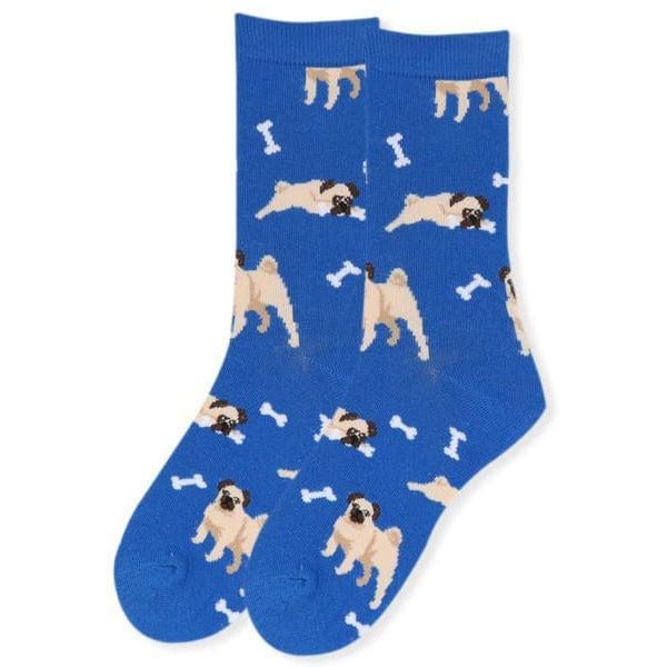 Women's Fun Pug & Boston Terrier Dog Crew Socks *、mySite、g9winljtr