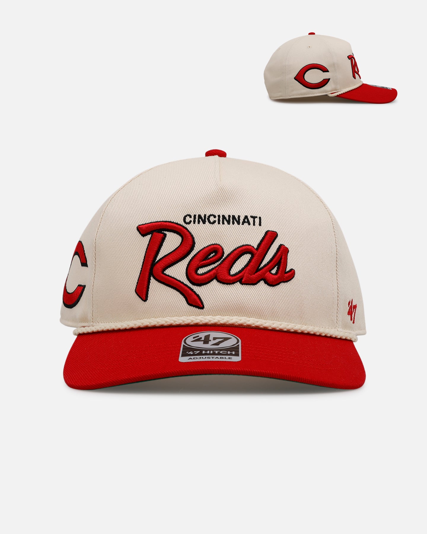 47 Brand Cincinnati Reds 'MLB Opening Day' Script Hitch Snapback Natural、mySite、zt4zffjzw