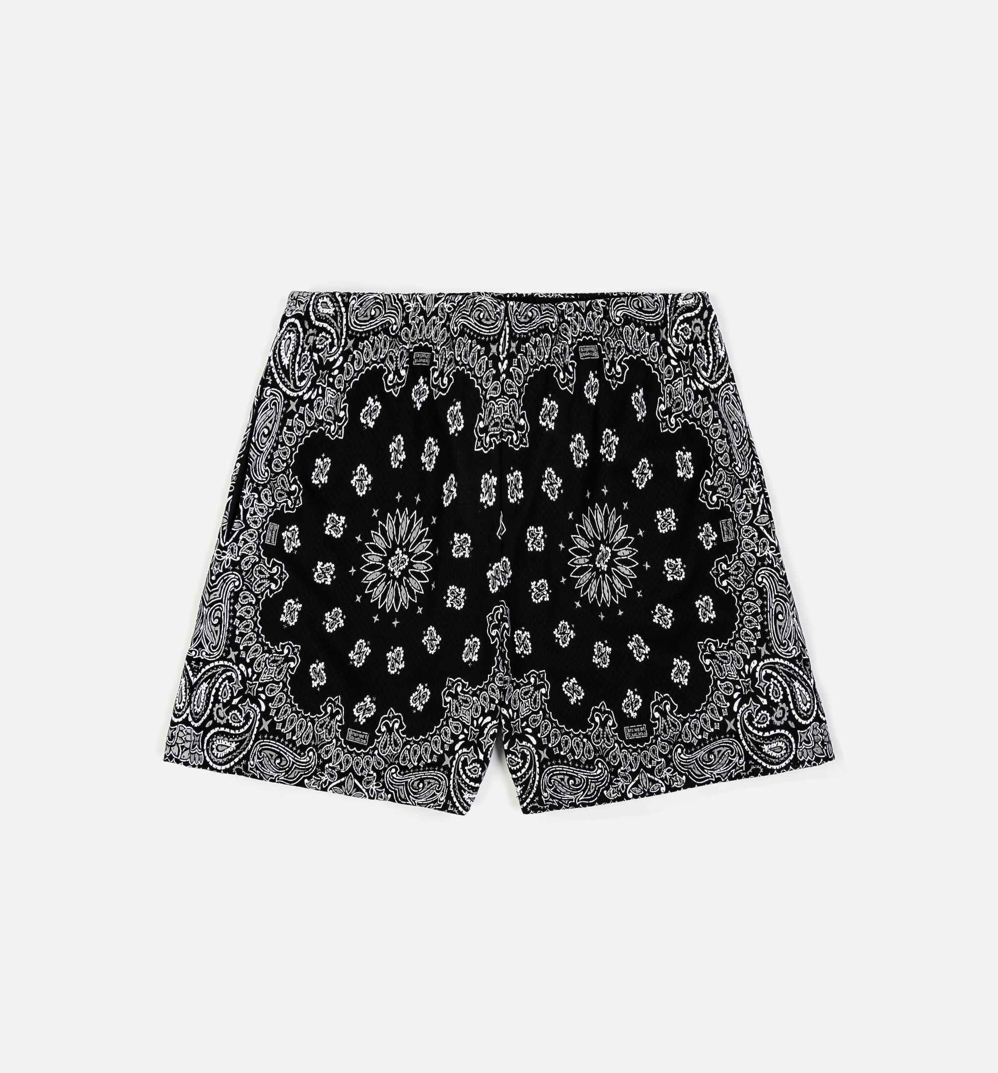 Screenprinted Paisley Two Tone Mens Short - Black/White、mySite、dreamappss