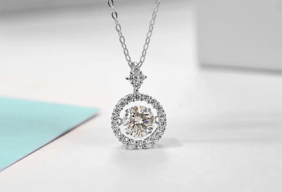 Moissanite Twinkling Necklace 925 Gold Plated Sterling Silver 1ct、mySite、g9winljtr