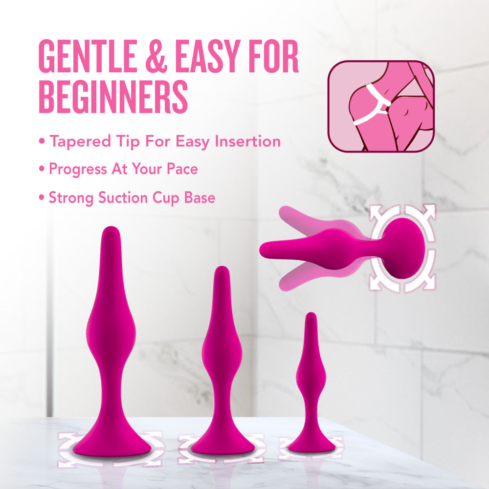 Luxe By Blush® | Beginner Kit Pink Anal Plug With Suction Cup Base、mySite、bottomscart