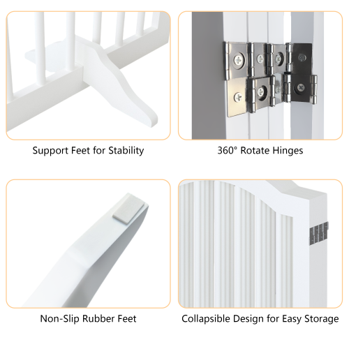 29.5-45.3" Wide Baby Gate for Stairs, Dog Gate Indoor for Doorways, No Drilling Pressure Mounted Pet Gates for Kids, Easy Walk Through Safety Gate, White、、casual